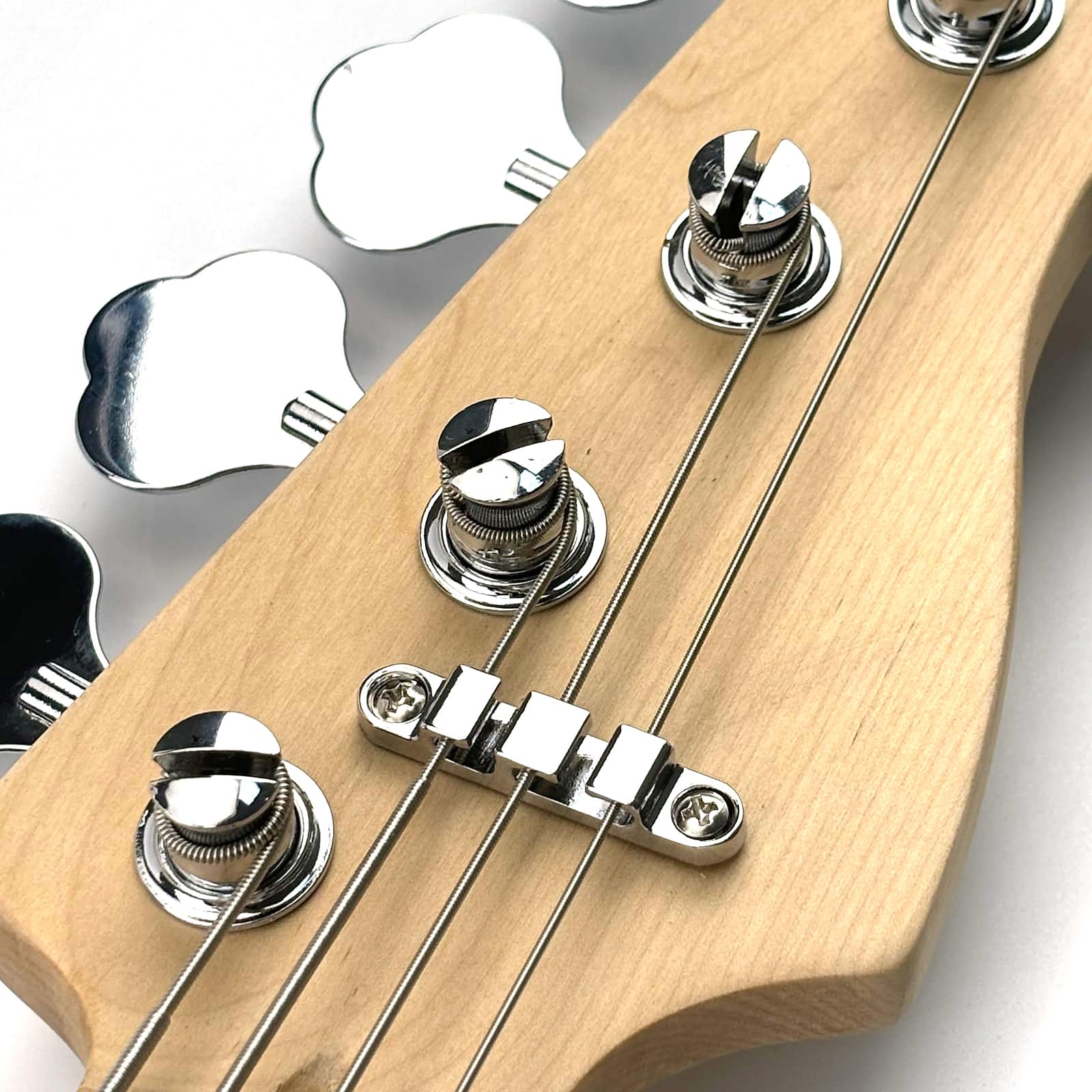 OVSAL Chrome String Retainer Bass Head 3 String Retainer Bass Guitar String Tree Bass String Guide with Mounting Screws