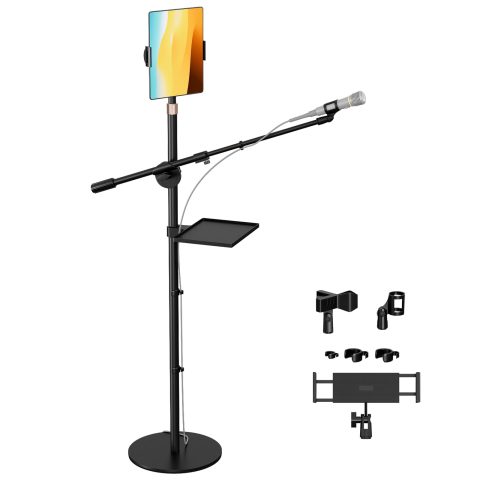 BILIONE Boom Mic Stand Floor for Singing, Podcast, Studio, Live Streaming