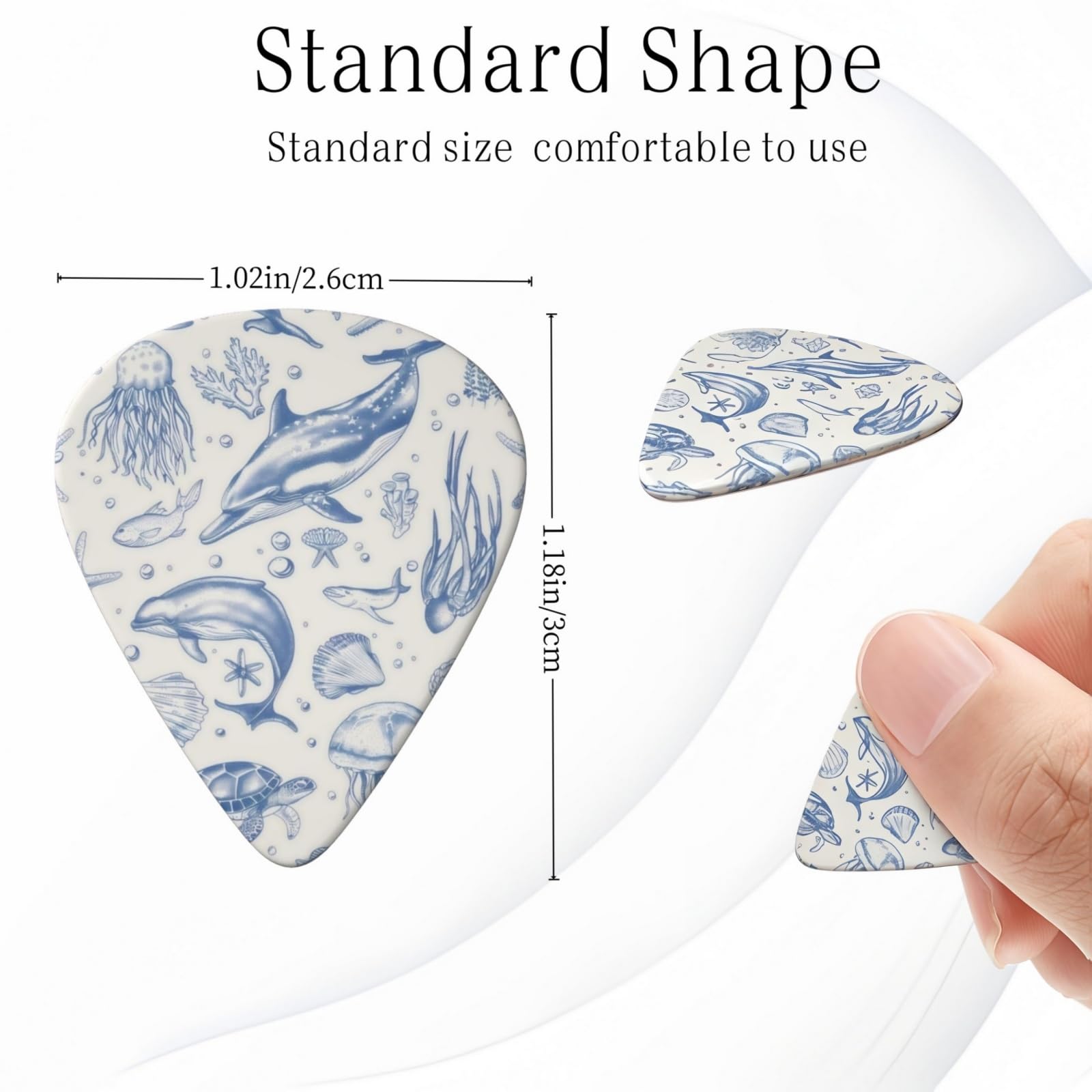 KWSAAHU 0.96mm Thick Guitar Picks – Retro Marine Animal
