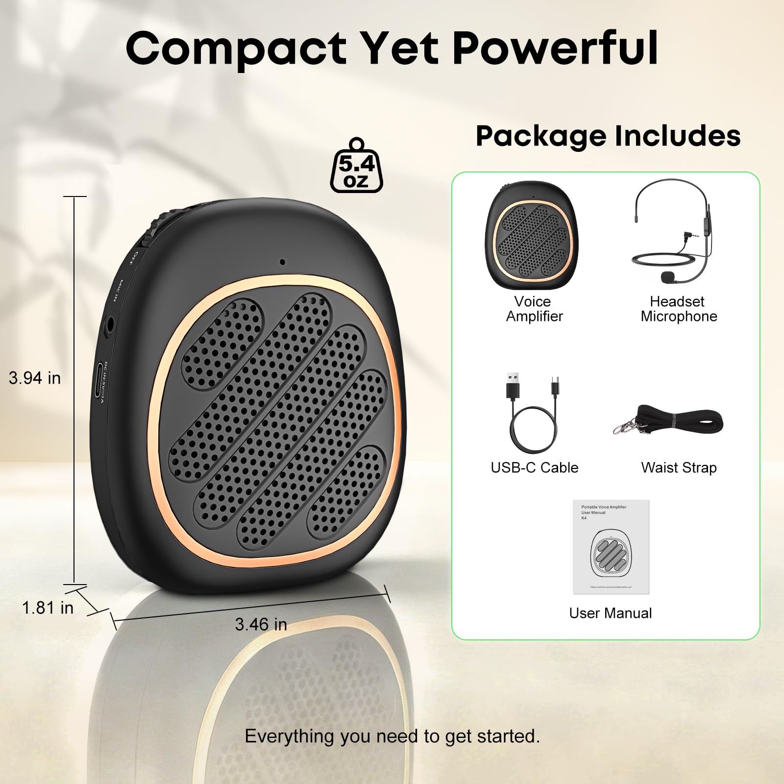 Bueuo Voice Amplifier10W Portable Speaker Microphone for Teachers