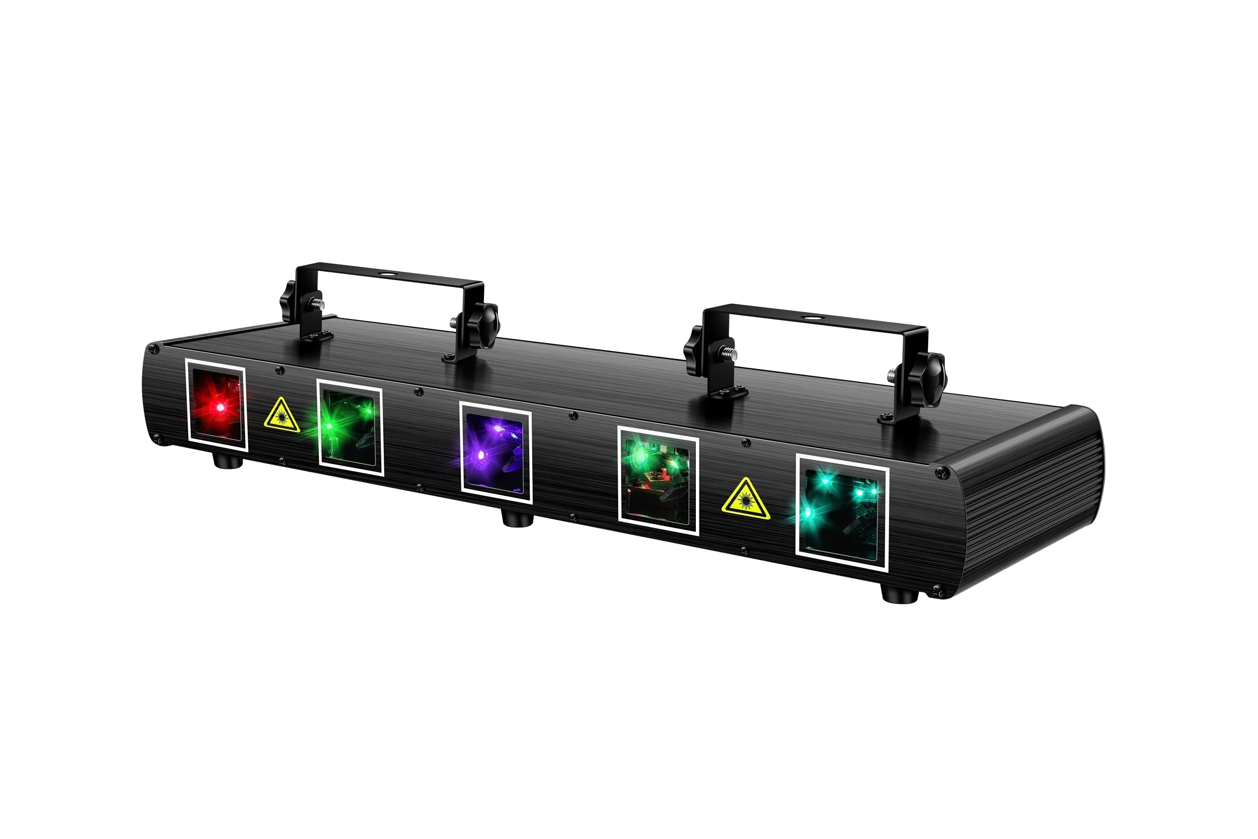 DJ Laser Lights, U`King 5 Beam Effect Sound Activated DJ Party Lights RGBYC LED Music Light by DMX Control for Disco Dancing Birthday Bar Stage Lighting(2PC)