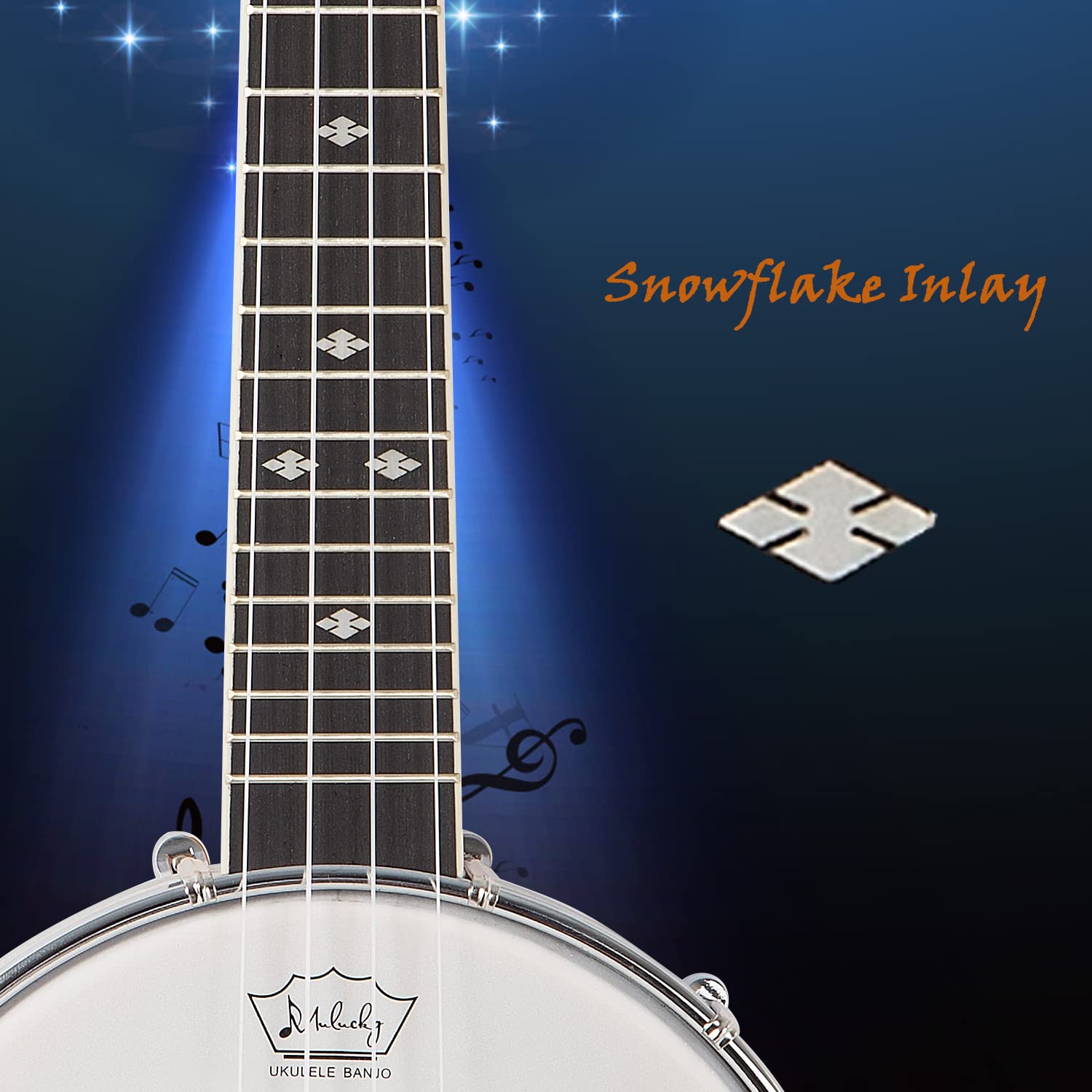 Mulucky 4 String Banjolele BU8017, 23″ Sapele Wood Banjo Ukulele Travel Kit