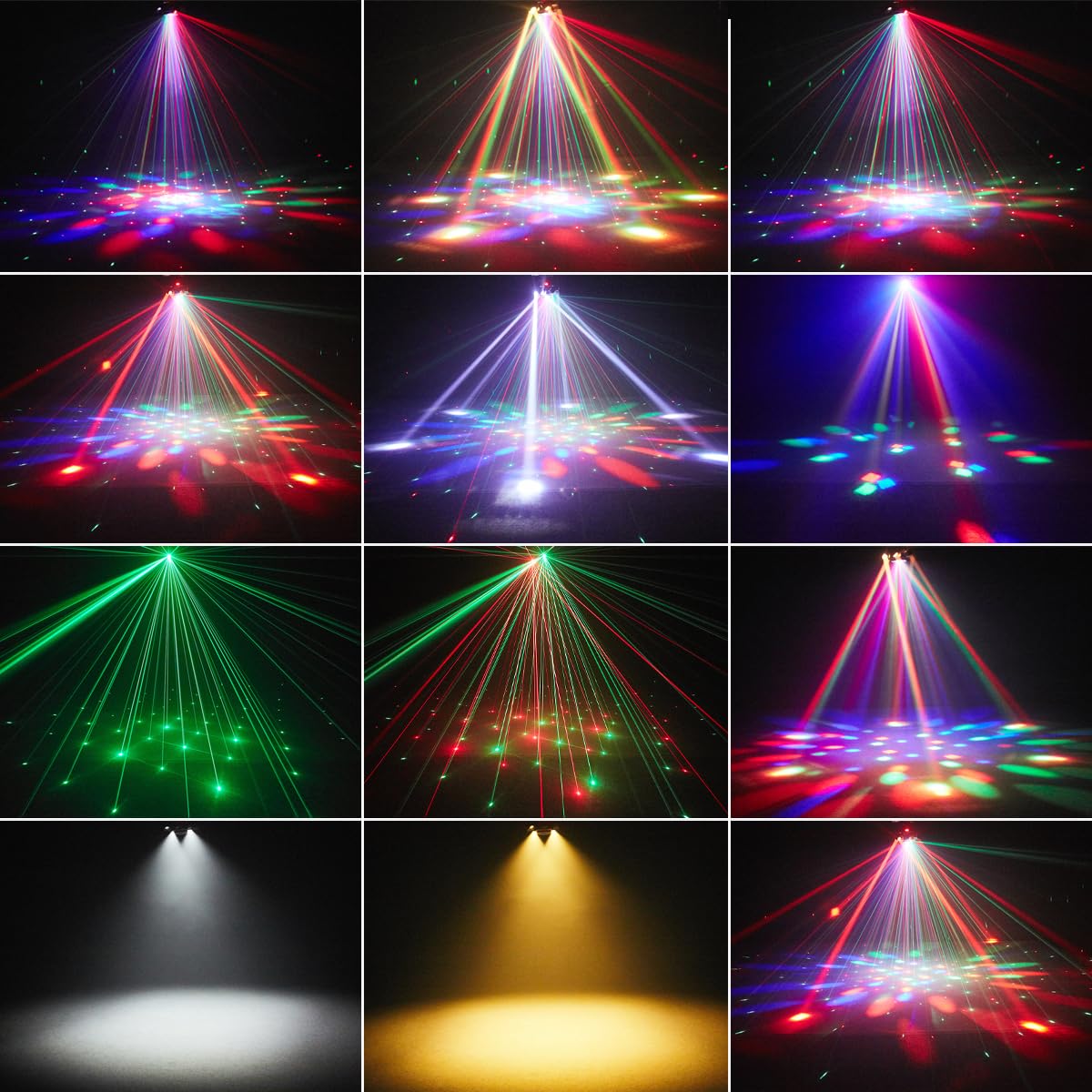 Moving Head DJ Lights for Parties, Disco Lights with Remote Control, RGBW LED DJ Stage Lighting Sound Activated DMX 512 Control for Disco Club Wedding Party, Bar, Graduation Party
