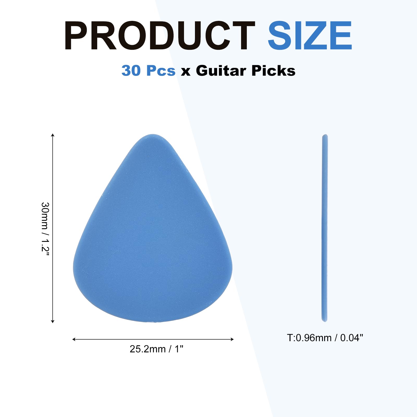 MECCANIXITY Guitar Picks 20Pcs 0.96mm Thick Matte Non-slip Guitar Bass Blue