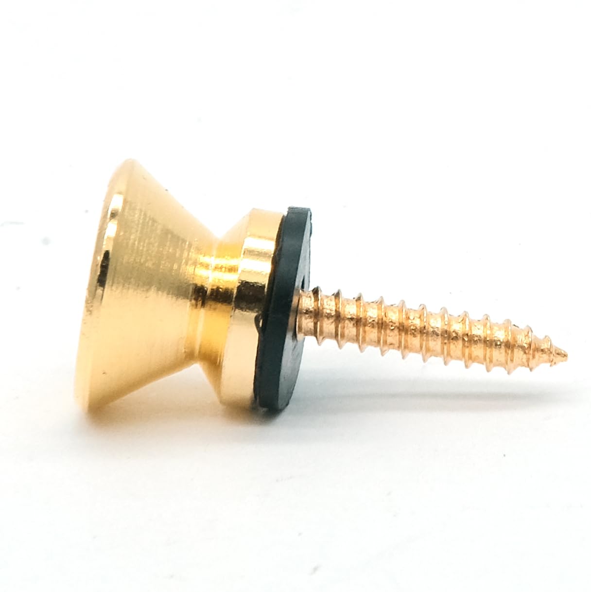 harpfeas 4PCS Metal Strap Buttons End Pins with Mounting Screws for Electric Acoustic Guitar, Bass, Ukulele (Gold)