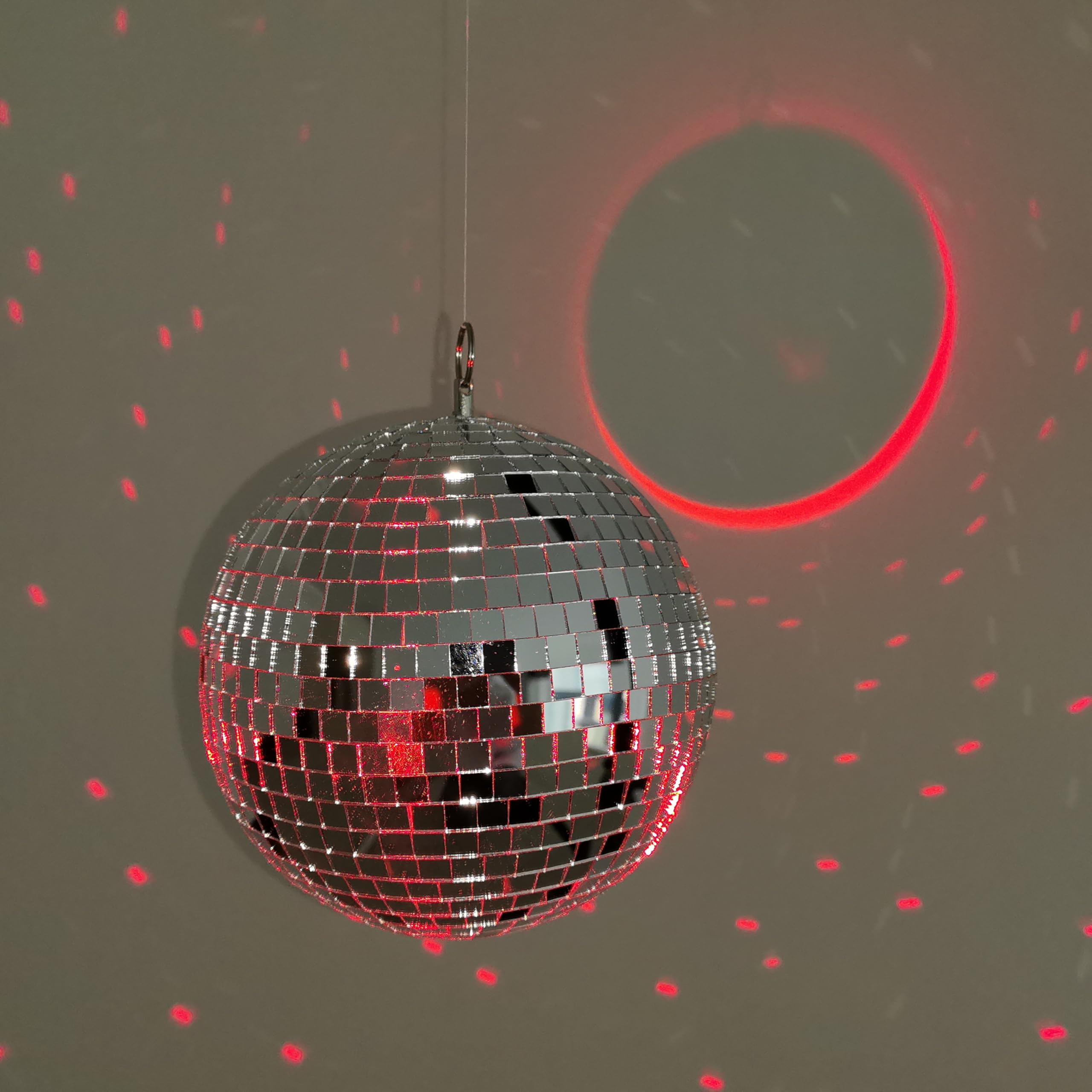 Mi-Ball Mirror Disco Ball 8-Inch Reflective Hanging Party Disco Ball Light for Dance Floor, Weddings, Holiday, Home Decor & DJ Events –Real Glass Silver Mirror Ball with Hanging Ring