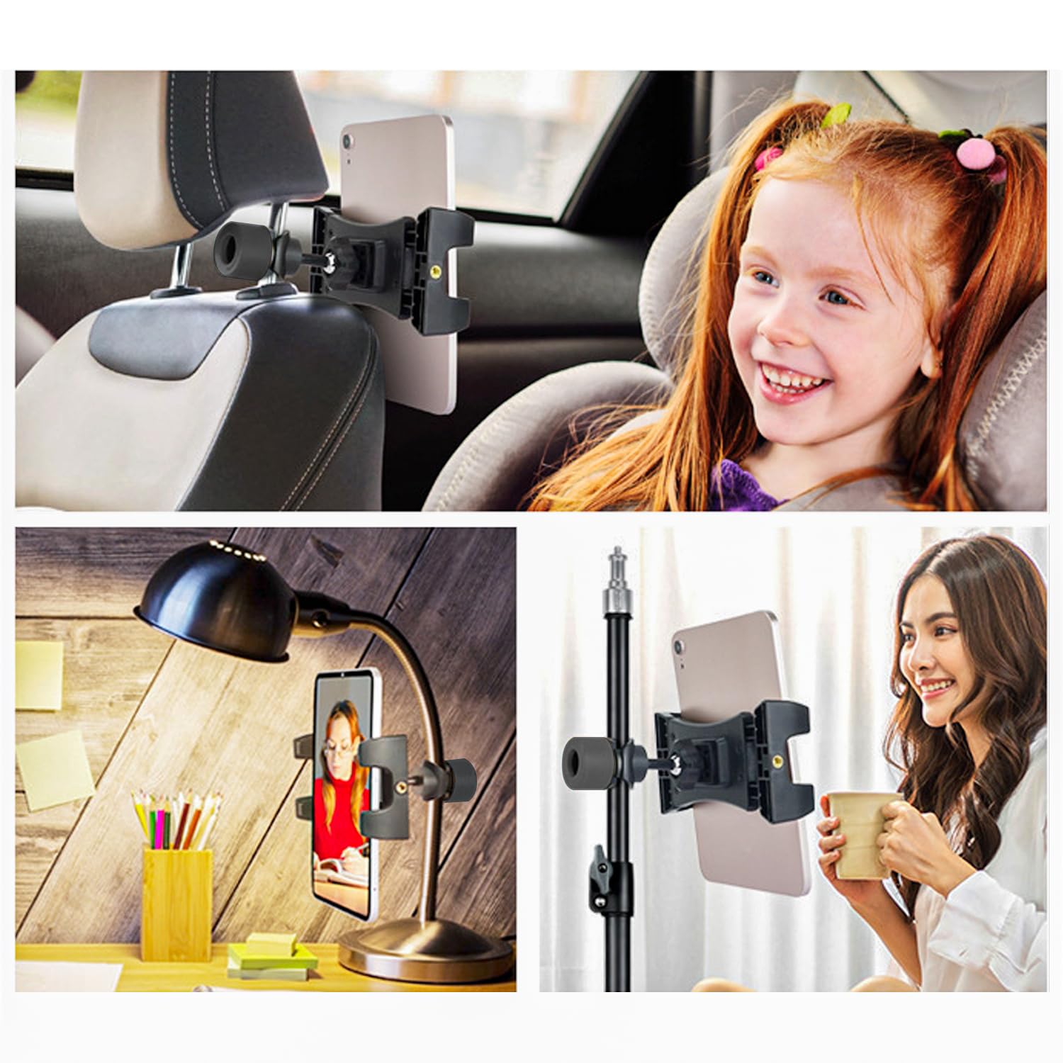 koolehaoda Tablet Mount Holder for Mic Stand, Adjustable 4.7″-12.9″