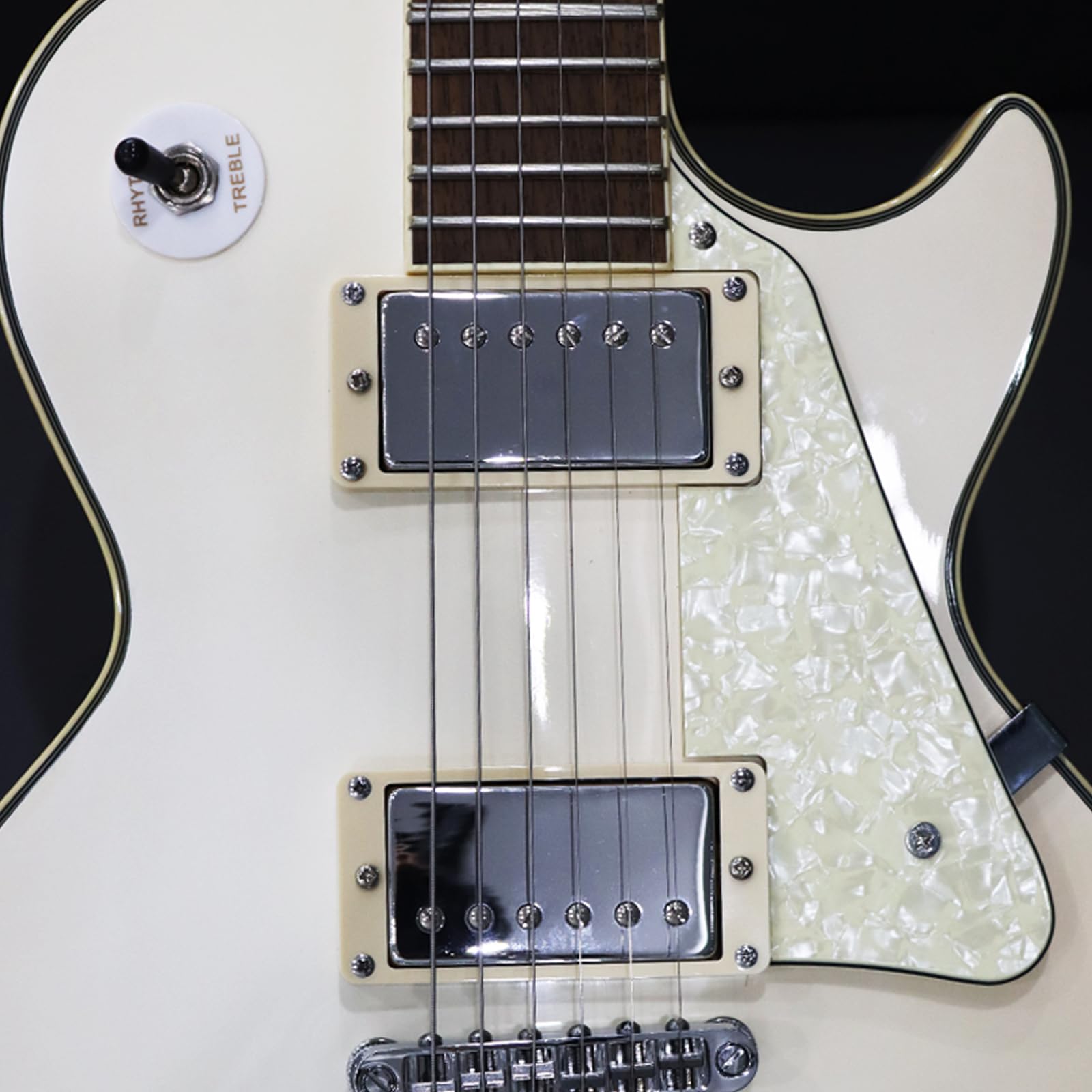Phrilam Electric Guitar Pickguard Set for Gibson Les Paul, Aged Pearl 4Ply