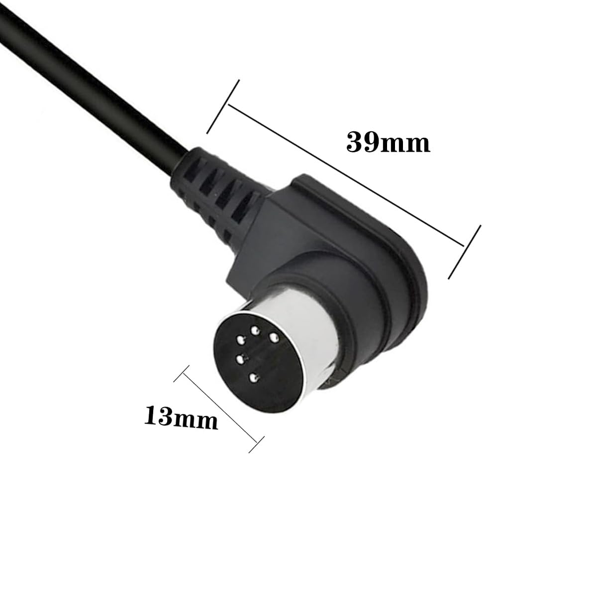 MIDI 5-Pin DIN 90 Degree Male Plug to Female Socket Audio MIDI/AT Cable