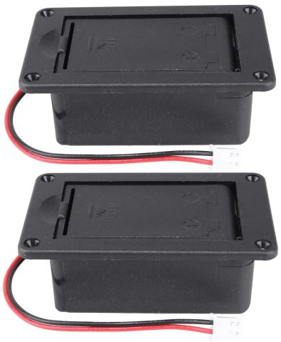 2PCS Guitar Pickup Battery Box 9V Battery Box Case Cover Holders for Guitar Bass Pickup Black