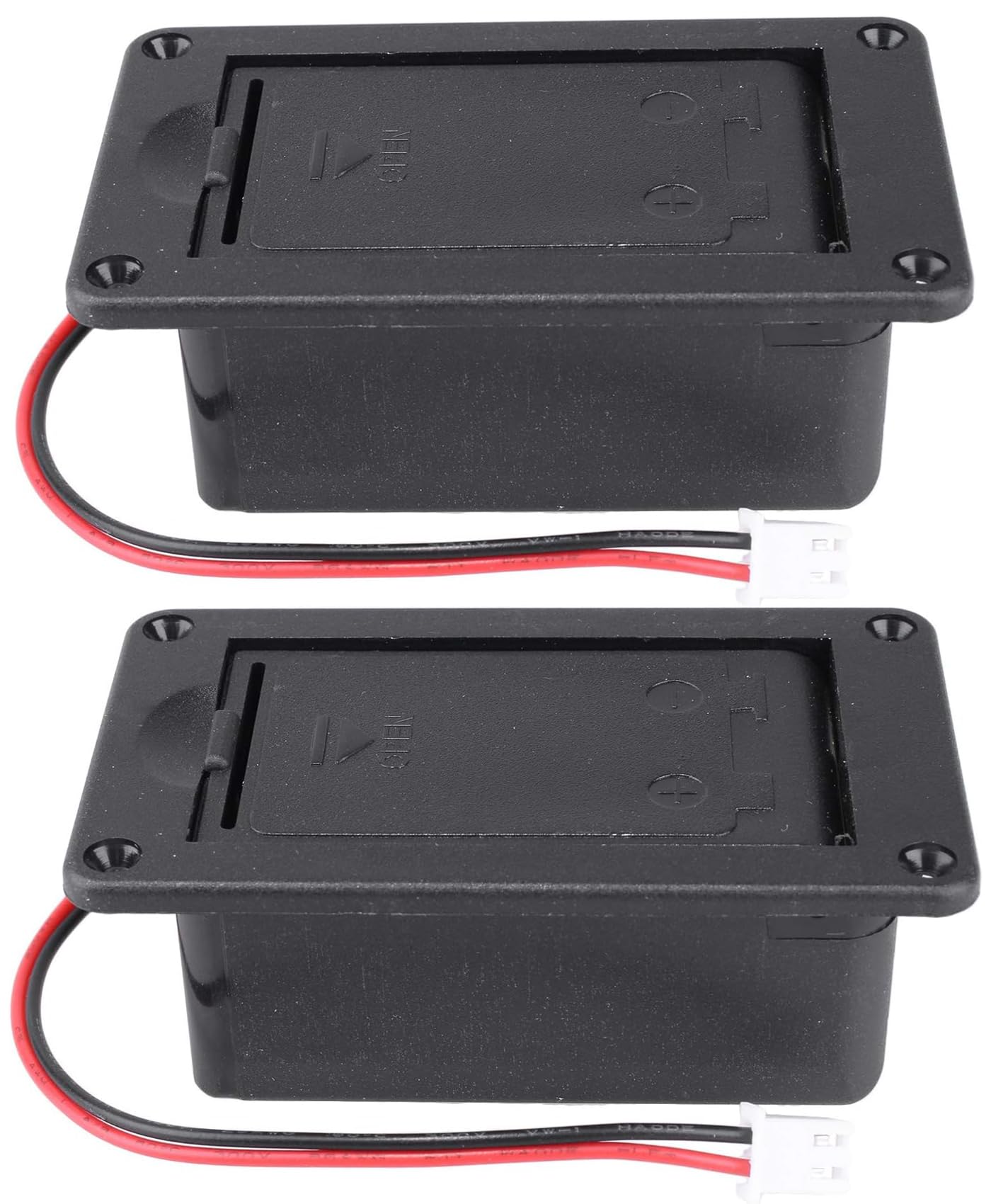 2PCS Guitar Pickup Battery Box 9V Battery Box Case Cover Holders for Guitar Bass Pickup Black