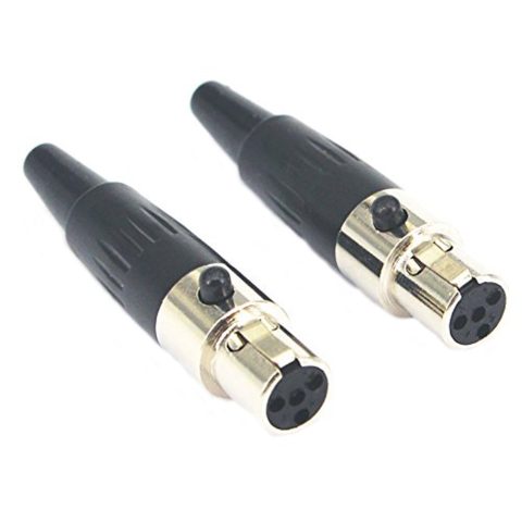 onelinkmore Mini XLR TA4F 4-Pin Female Inline Connector 2-Pack