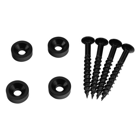 OVSAL 4Pcs Guitar Neck Joint Ferrules with Screws Stainless Steel Bass Joint Bushings Bolt Kit Compatible with Bolt-on Necks Electric Bass Guitar Replacement Parts (Electroplated Black)