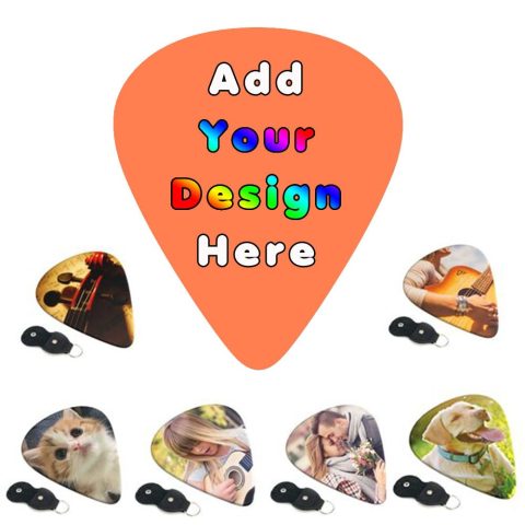 PLKIUYT Custom Guitar Picks 6 Packs Personalized Guitar Pick Double Sided Printing Design Your Own Images Logo Text for Friends Families Birthday Gifts, Coral, 0.46mm