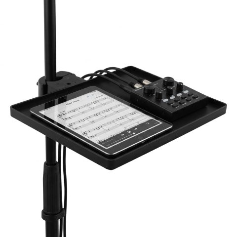 Mic Stand Tray, 11″ x 10.8″Large Microphone Stand Tray for Mixers & Gear