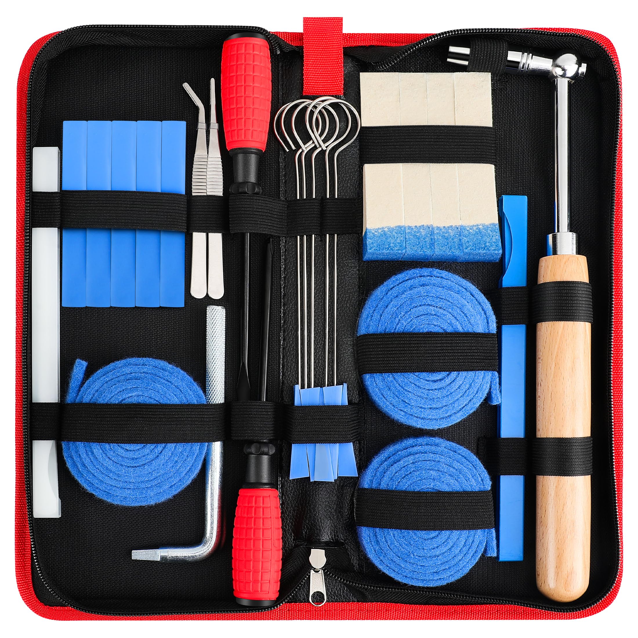 CONCHACIELO Professional Piano Tuning Kit: Universal Piano Tuning Tools Kit Set with Portable Case,Tuning Wrench, Wrench Fastener, Tuning Mute. for Tuning Beginner, Professional Tuner (Pro Set)