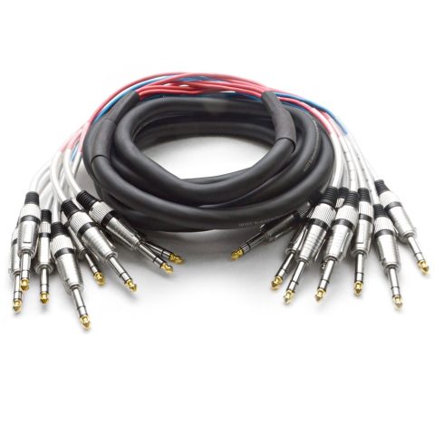 8 Channel 1/4″ TRS Snake Cable – 15 Feet Long – Serviceable Ends – Pro Audio Effects Snake for Live Live, Recording, Studios, and Gigs – Patch, Amp, Mixer, Audio Interface 15′