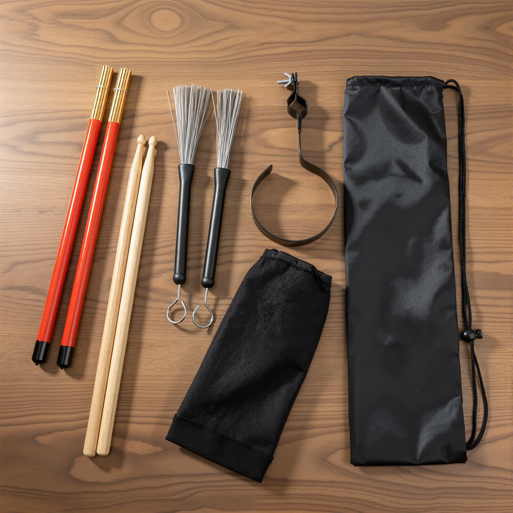 VixxNoxx Drum Sticks Kit – 5A, Retractable Drum Brushes, Rods Drum Brushes