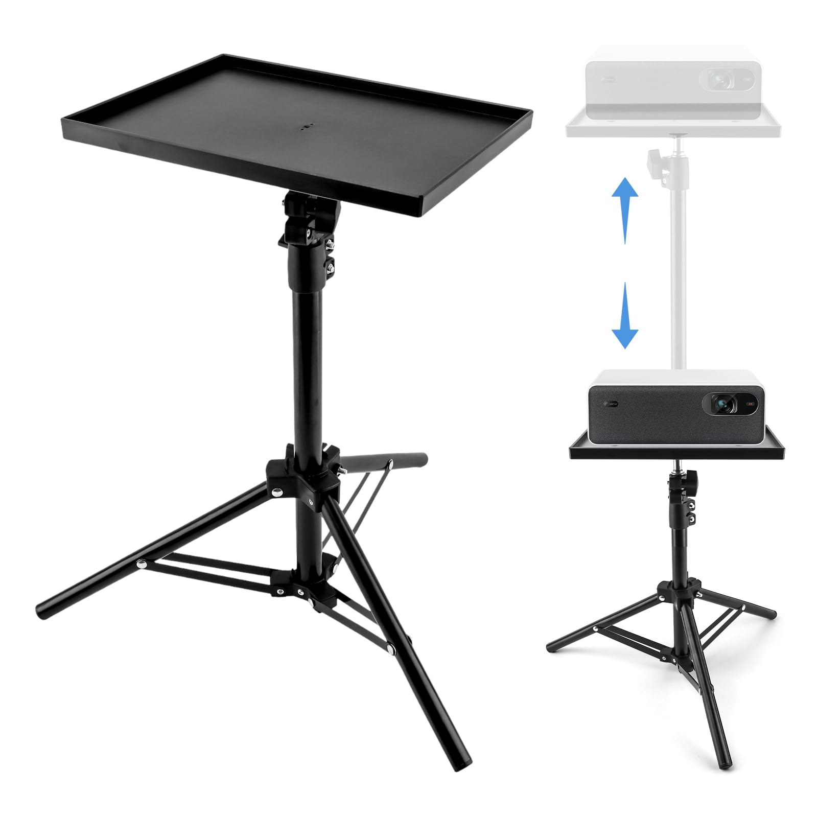 Portable Projector Tripod Stand, 21‑44 Inch Height‑Adjustable Floor Stand