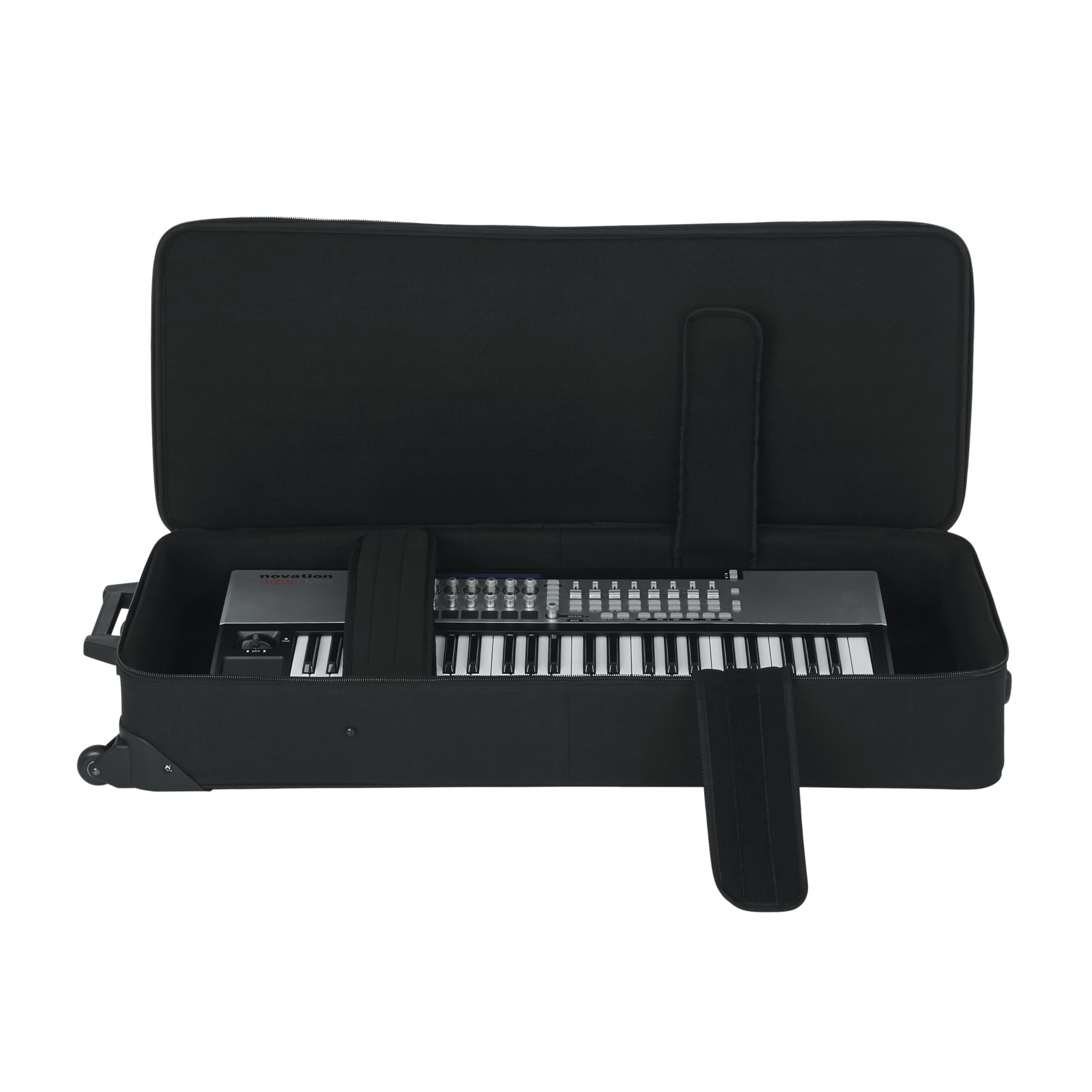 Gator Cases Lightweight Case with Retractable Pull Handle and Wheels Fits Standard 49 Note Keyboards and Electric Pianos, (GK-49)