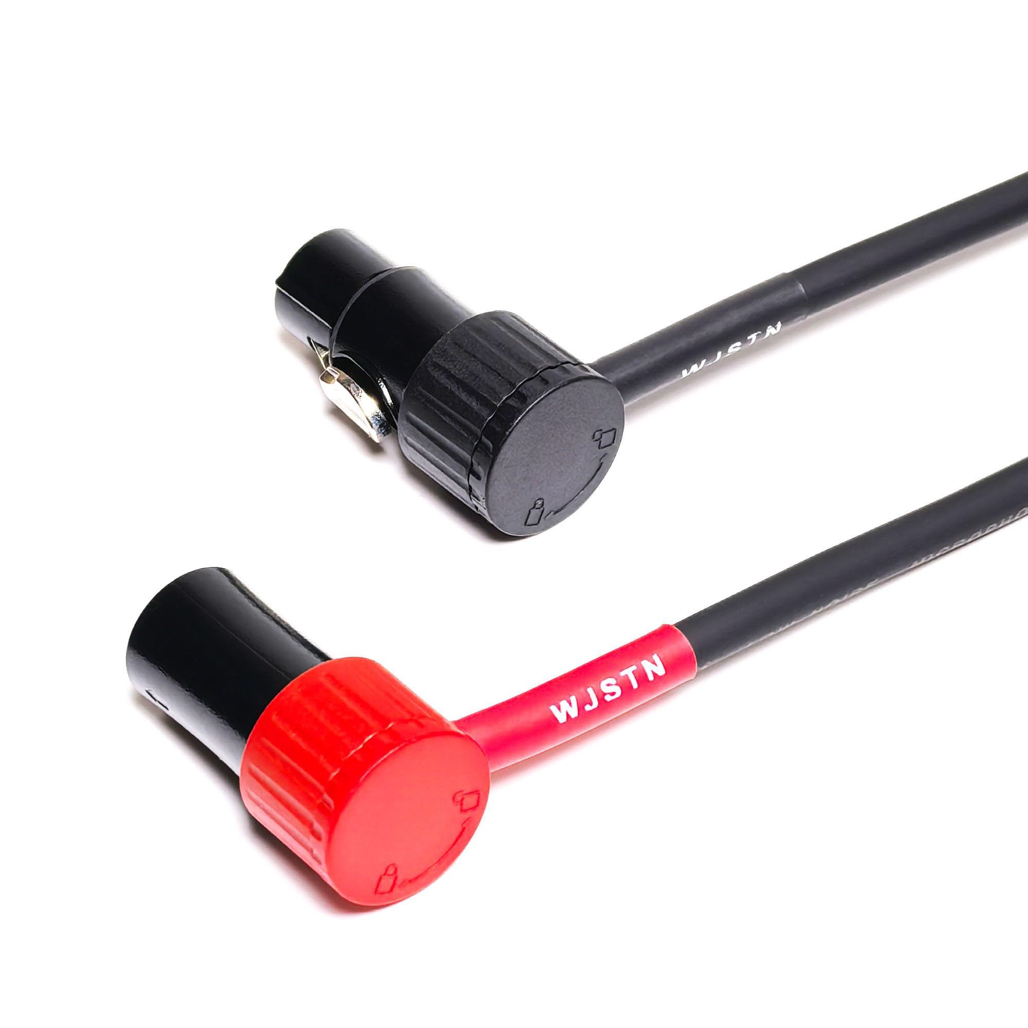 WJSTN 3-Pin Female Right Angle XLR to 3-Pin Male Right Angle XLR Cable 100° Adjustable, Professional Audio Balanced Interconnect for Microphones, Mixers, Speakers -, 2-Pack (1Feet)