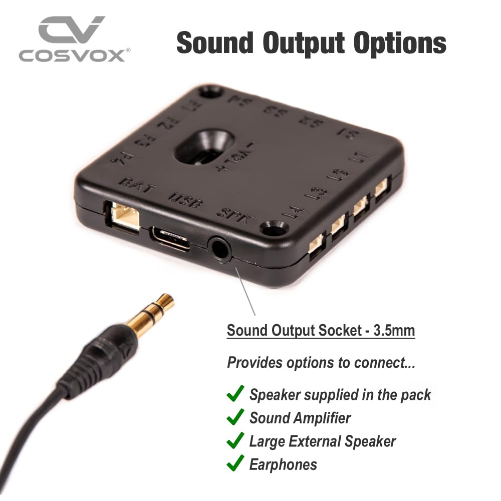 COSVOX Cosplay Sound Effects Module. DIY Audio MP3 Sound Chip with 4 Push Buttons, 8MB Memory. Add Sound Effects or Music to Your Cosplay Costume Accessories, Crafts, Props and Replicas.