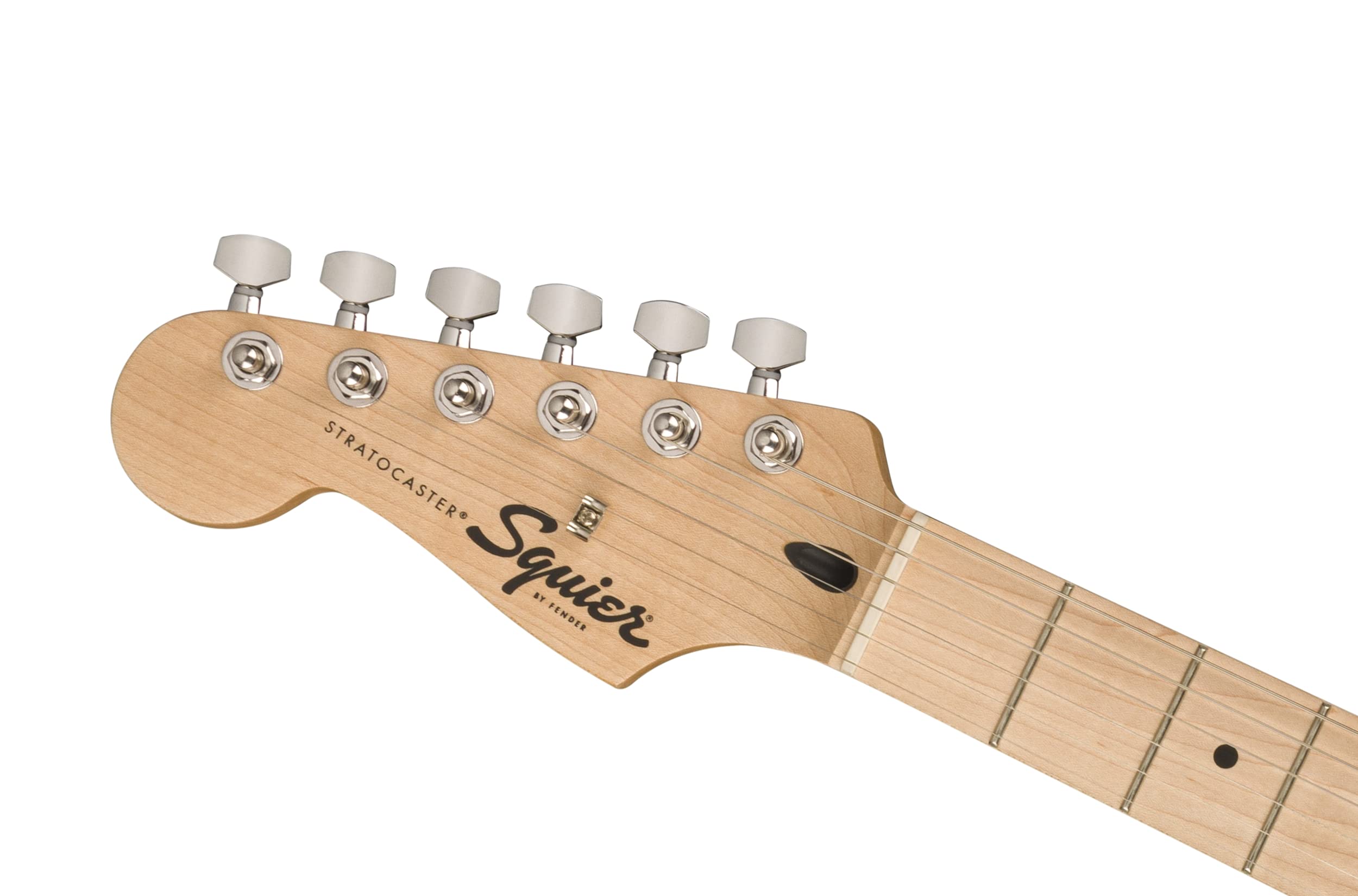 Squier Sonic Stratocaster Electric Guitar, with 2-Year Warranty, Black, Maple Fingerboard, White Pickguard, Left-Handed