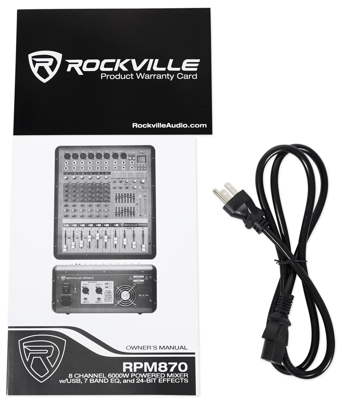 Rockville RPM870 8-Channel 6000W Powered Mixer with USB Bluetooth FX