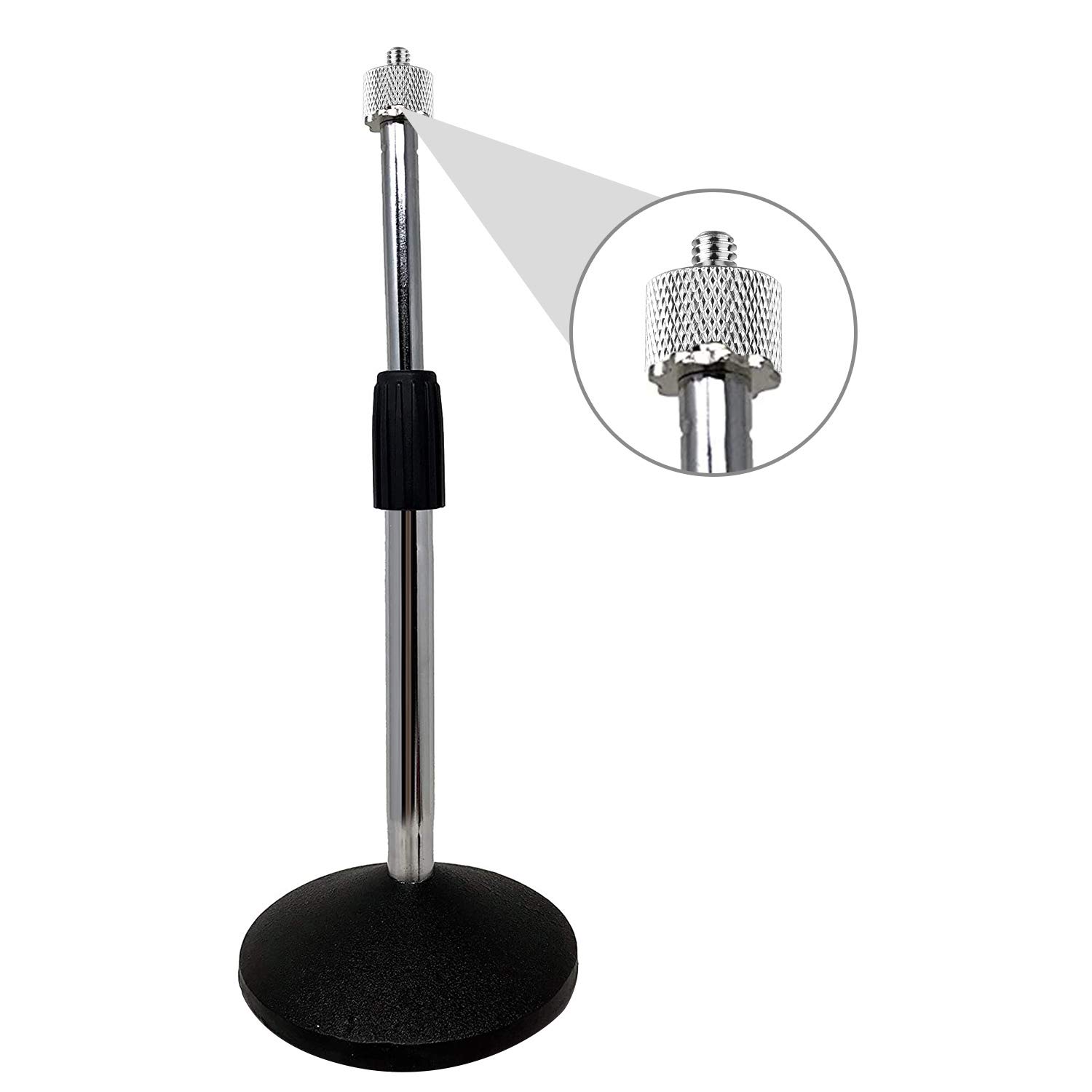 Mic Stand Adapter, ChromLives Microphone Screw Adapter 1/4”-20 to 5/8”-27 Male to Female Threaded Mic Adapter, for Camera Monitor, Microphone Stand, 4 Pack (sliver)