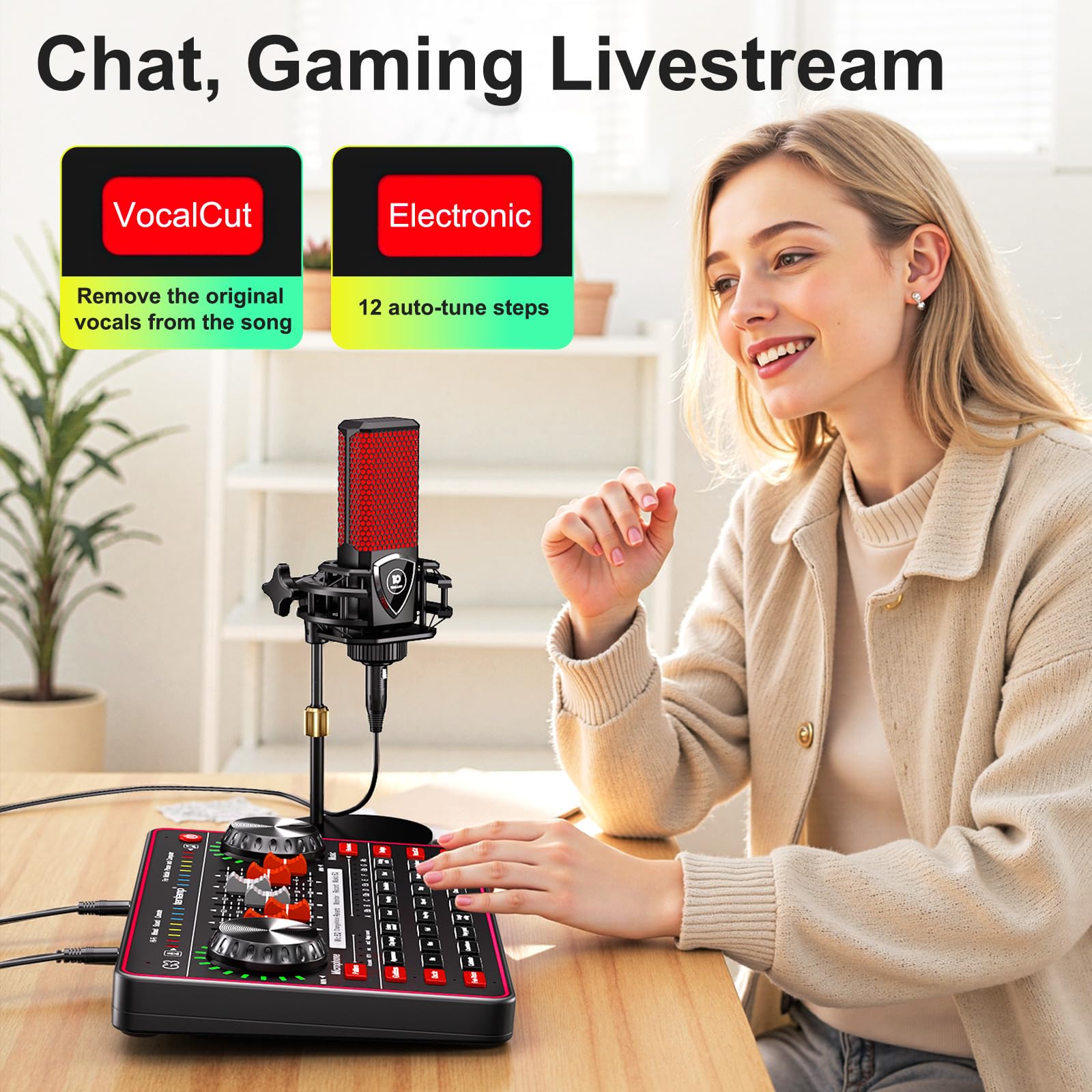 TENLAMP G3 Creator Audio Mixer Bundle with Microphone for Streaming Podcast