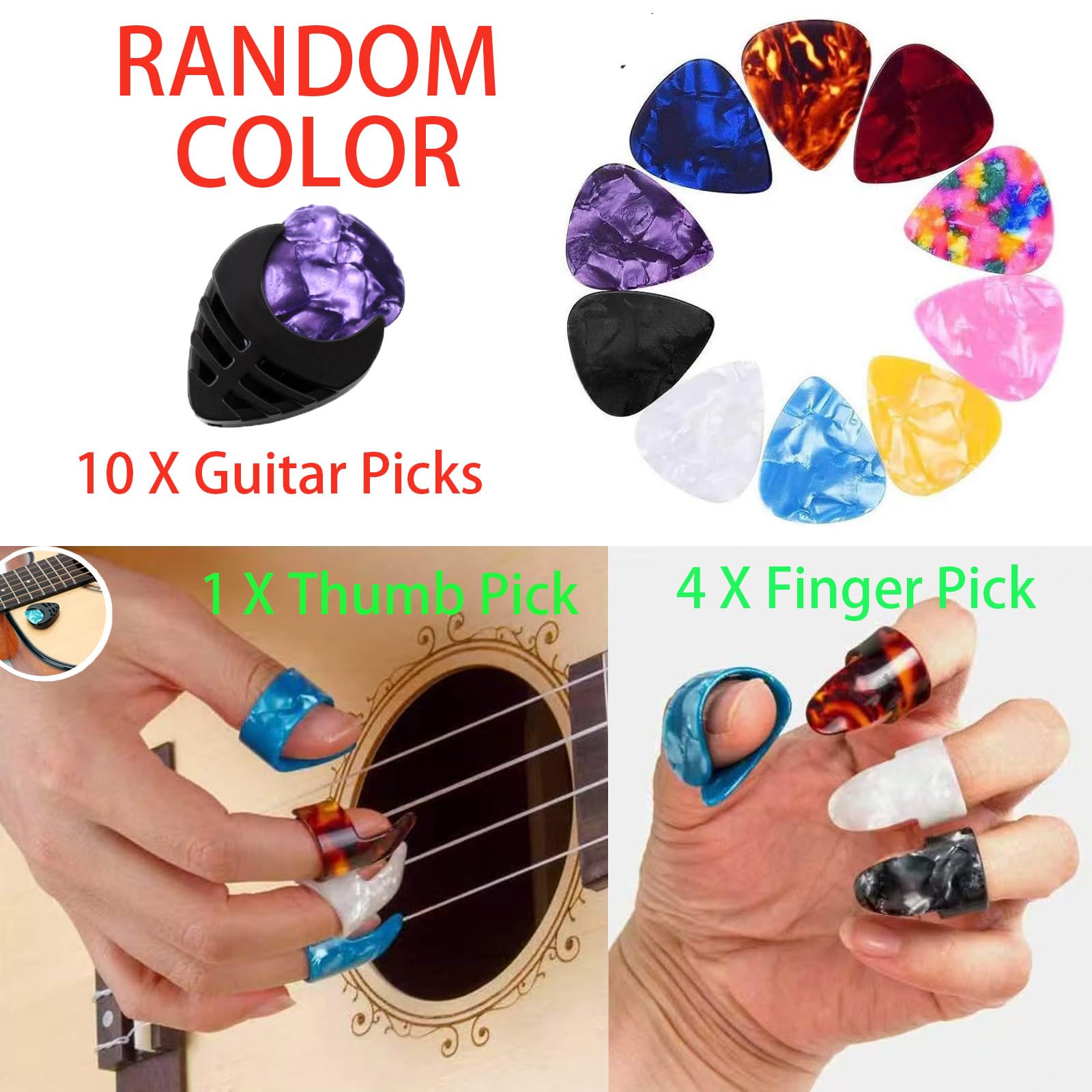PUWANY 60 PCS All-in-One Acoustic Guitar Maintenance & Starter Kit | Includes Strings, Thumb Picks, 3-in-1 Restring Tool, Bridge Pins, Strap, Picks, Fretboard Stickers