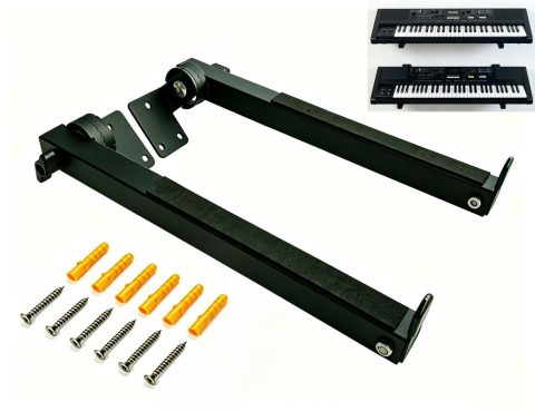 HzCHSyanna Heavy-Duty Steel Slatwall piano wall mount ,Can be rotated by 180°,Telescoping Arms (12″-18″) for Keyboard Holder,Piano Stand,Piano Keyboard Stand, Music Production Equipment(1 Pair)