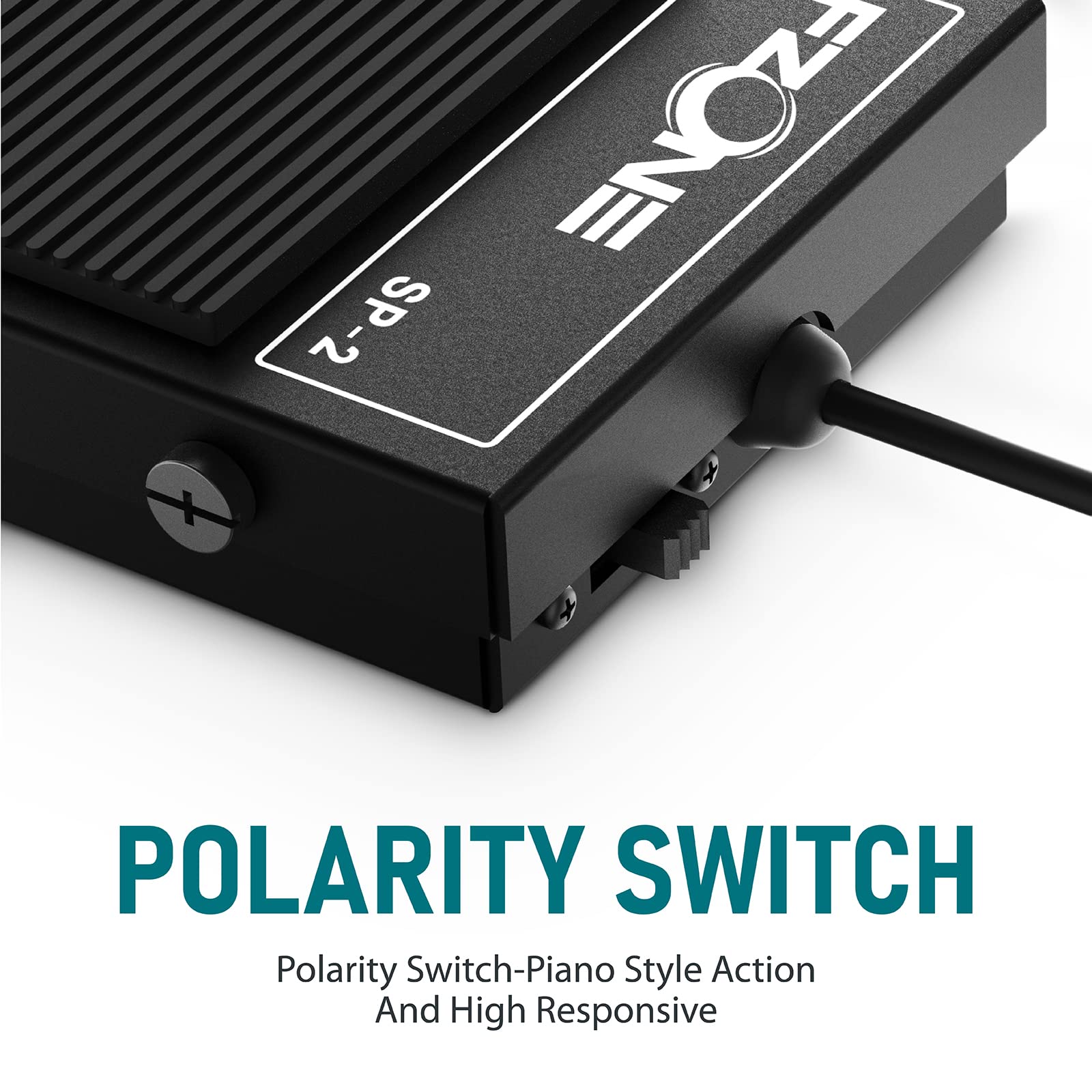 FZONE Sustain Pedal for MIDI Keyboards Digital Pianos Foot Pedal 6.6FT Extension Cable, Polarity Switch