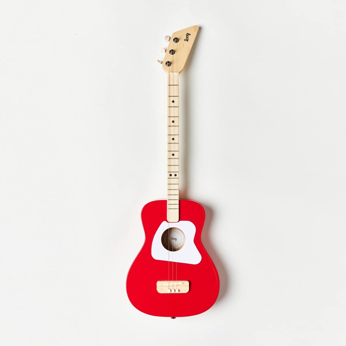 Loog Pro Acoustic kids Guitar 3-strings Ages 6+ Learning App and Lessons Included Red