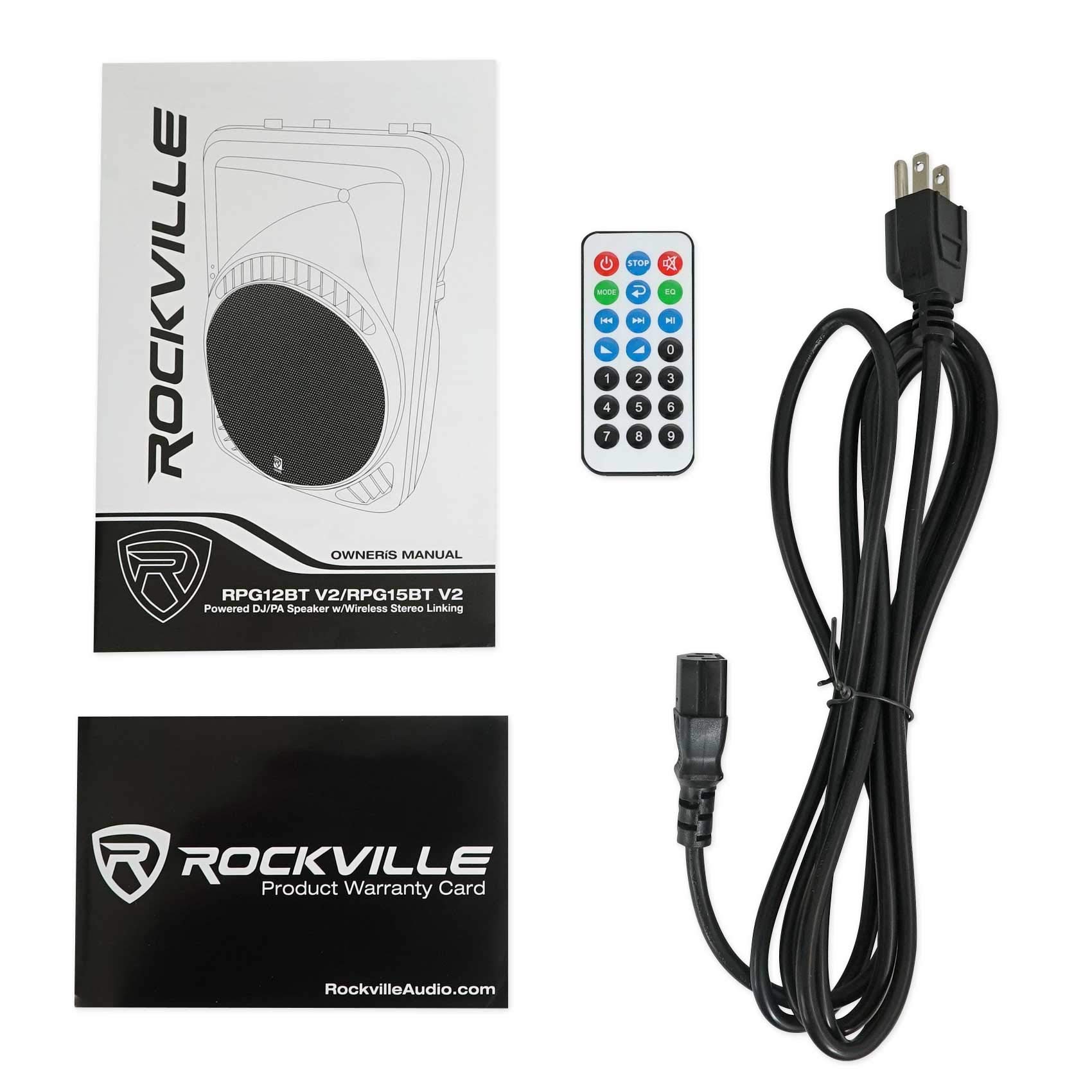Rockville RPG12BT V2 12″ Powered Bluetooth DJ PA Speaker with TWS