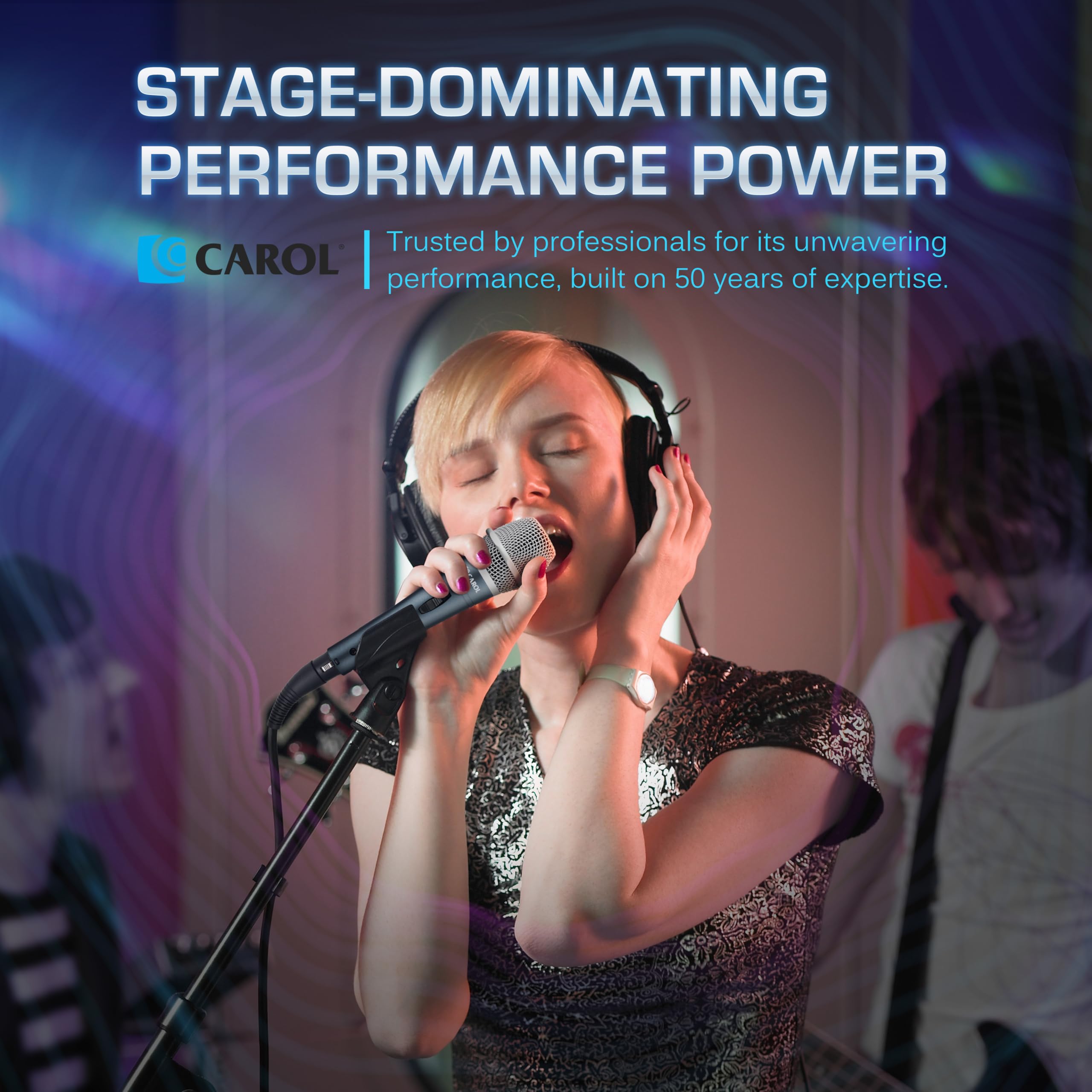 CAROL Edur-916S Silver XLR Wired Vocal Microphone for Singing-Supercardioid