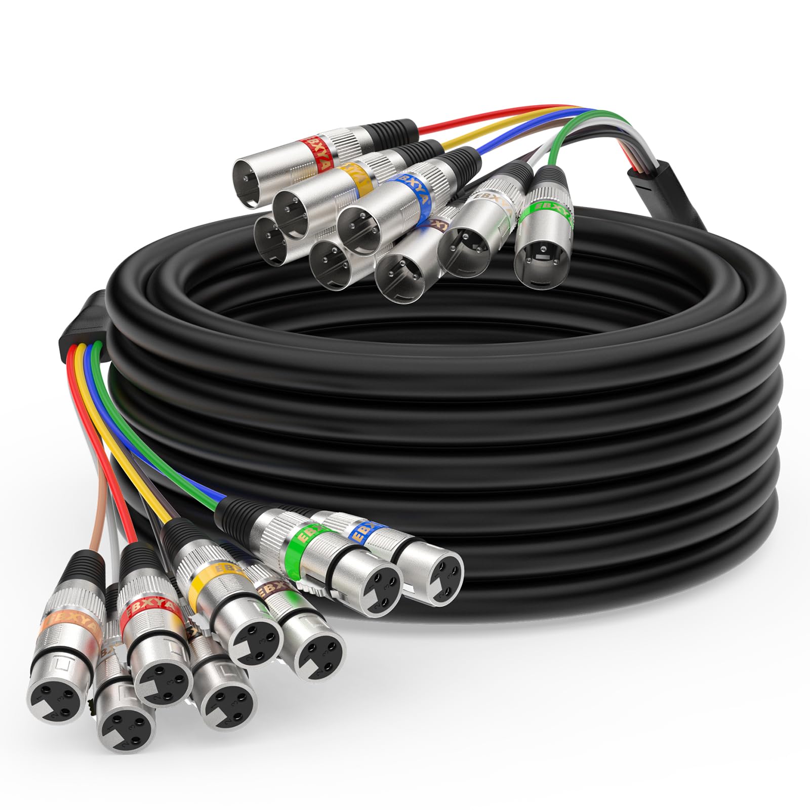 EBXYA 8 Channel XLR Snake Cables 10ft – XLR Male to Female Microphone Cable