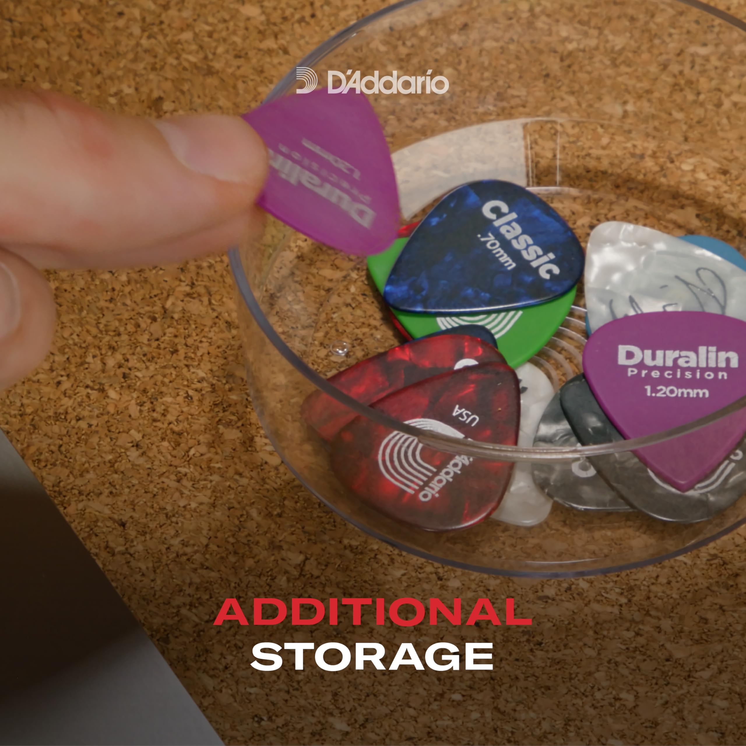 D’Addario PW-PH360-01 Guitar Pick Holder 360 Case for Up to 12 Picks Clear Lid Gift for