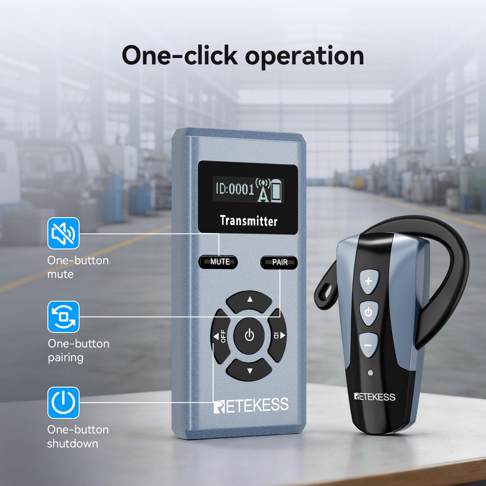 Retekess TT106S Earhook Tour Guide System, Tour Guide Headsets(2TX 30RX)