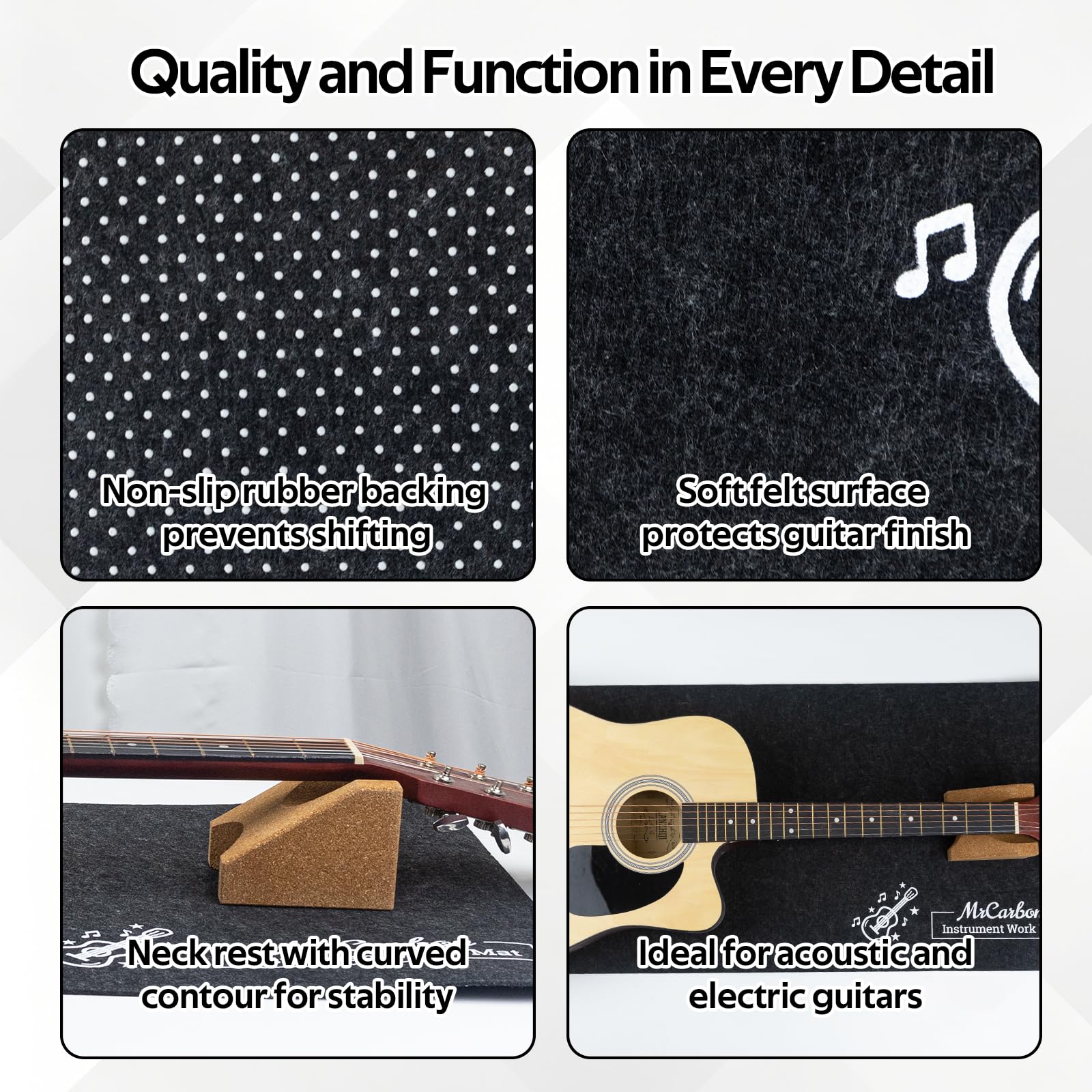 Guitar Repair Mat Kit with Neck Rest, Felt Work Mat, String Winder, Fret Polishing Tools, Cleaning Accessories and Storage Bags – Complete Maintenance Set for Acoustic & Electric Guitars