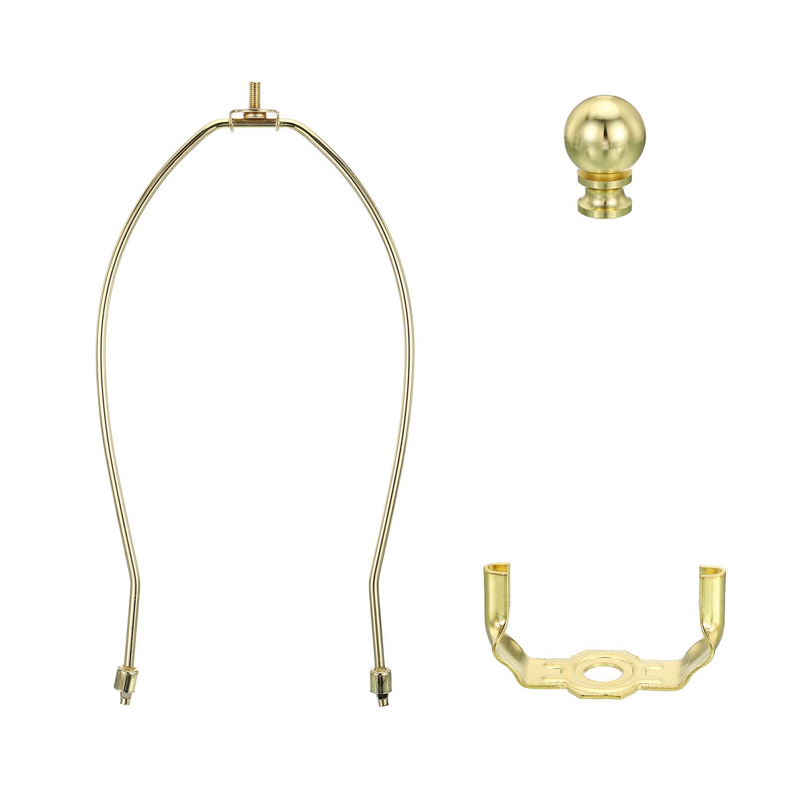 PATIKIL 11.5 Inch Lamp Harp Kit with Finial, 1 Set Detachable Shade Bracket Holder, DIY Lighting Accessories for Table Floor Lamps, Gold Tone