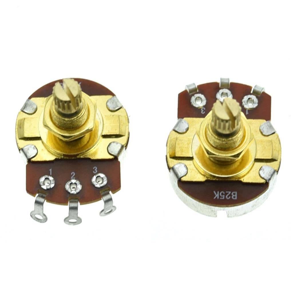 KAISH 2pcs Metric B25K Linear Taper Potentiometers for Guitars & Basses