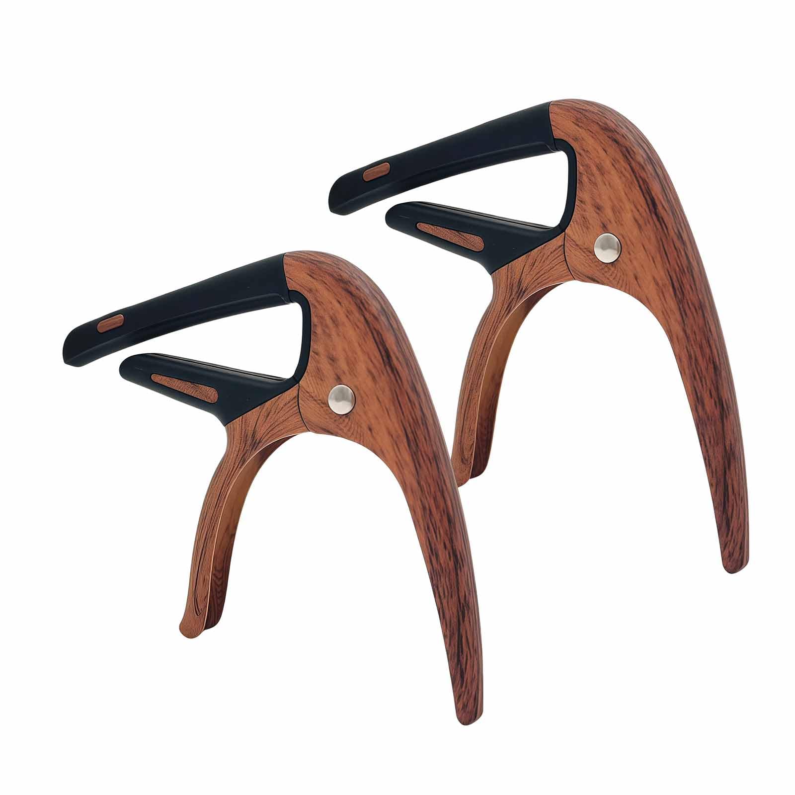 Nalu Guitar Capo for Acoustic Guitars, Electric Guitars, Ukuleles(Wood Grain 2 Pack)