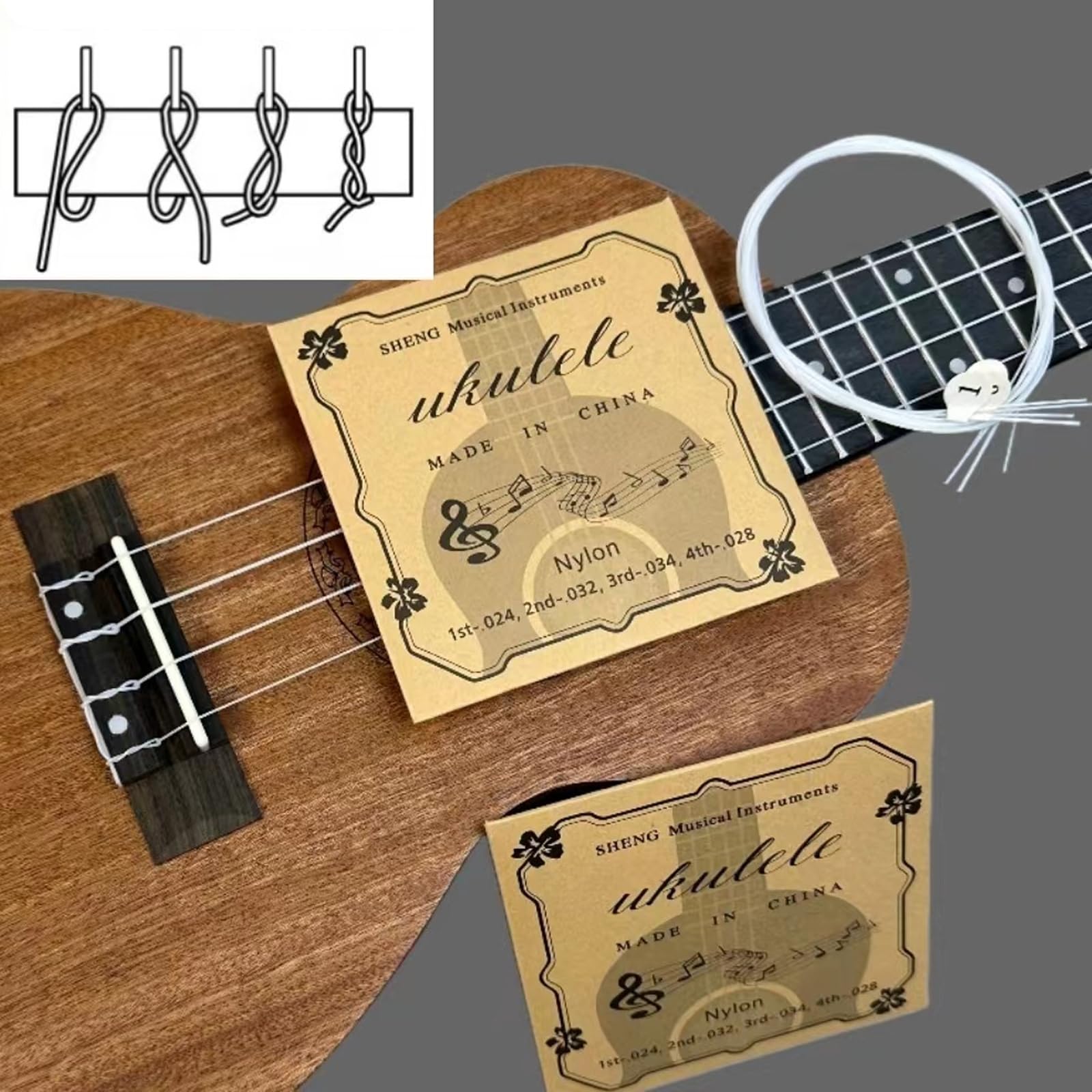 Cheerock 10-Set Nylon Ukulele Strings for Soprano Concert Tenor with Picks
