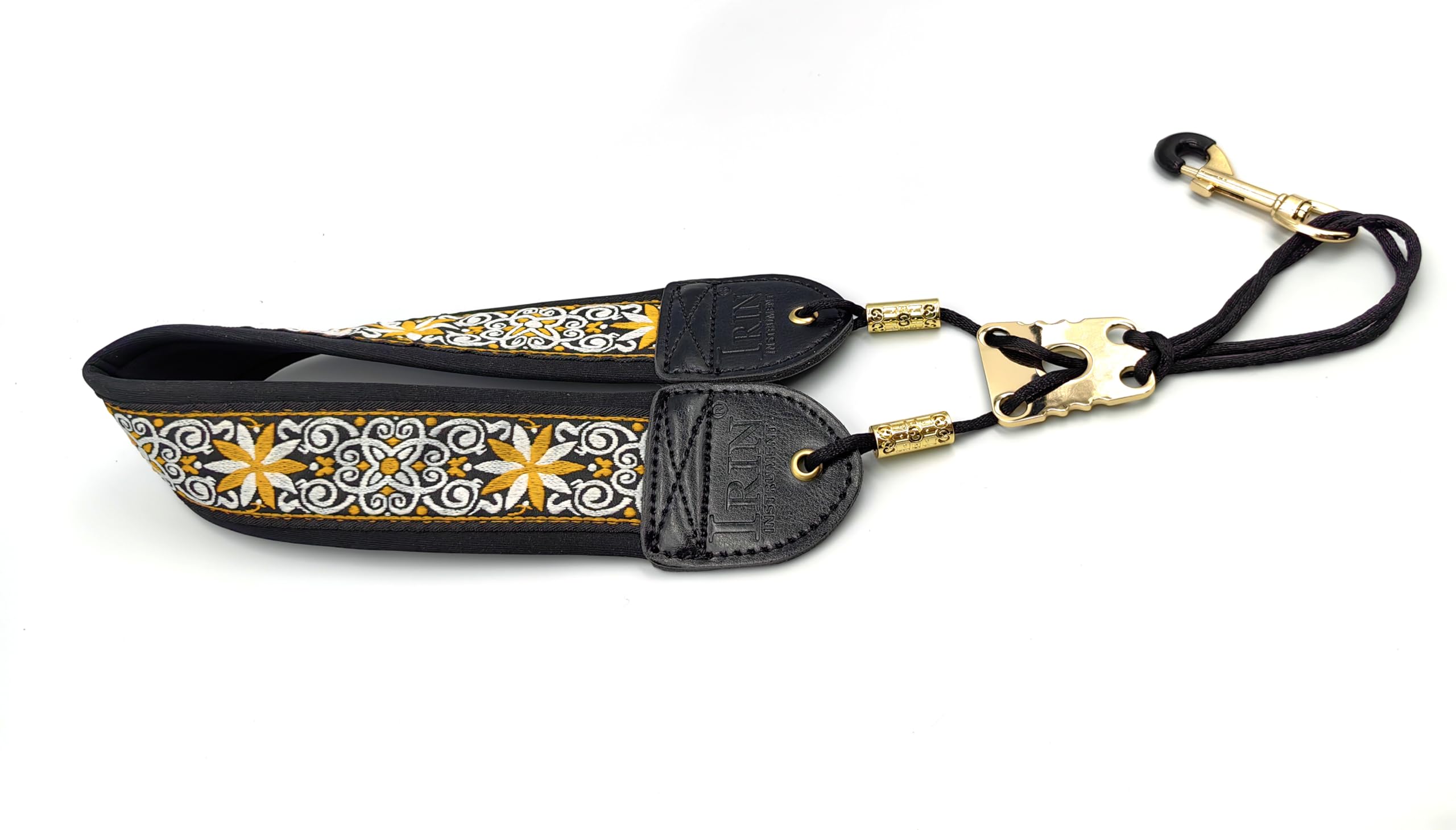 lightstar Embroidery Saxophone Neck Strap – (Comfort, Breathable, Metal Swivel Snap Hook) Sax Neck Strap for Alto Tenor (Sunflower embroidery)