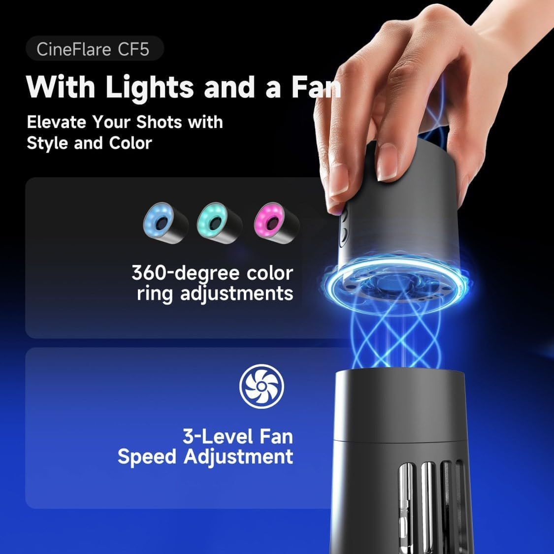 COLBOR CF5 Portable Fog Machine, 40W MINI Handheld Smoke Machine with RGB Lights Effect Remote Control Fogger for Photography Outdoor Events, Parties, Stage Effects, Halloween