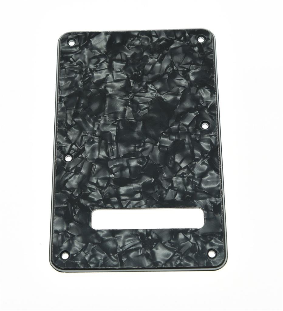 KAISH ST/Strat Style Standard Guitar Back Plate ST Tremolo Trem Cover for USA Strat/Stratocaster Black Pearl