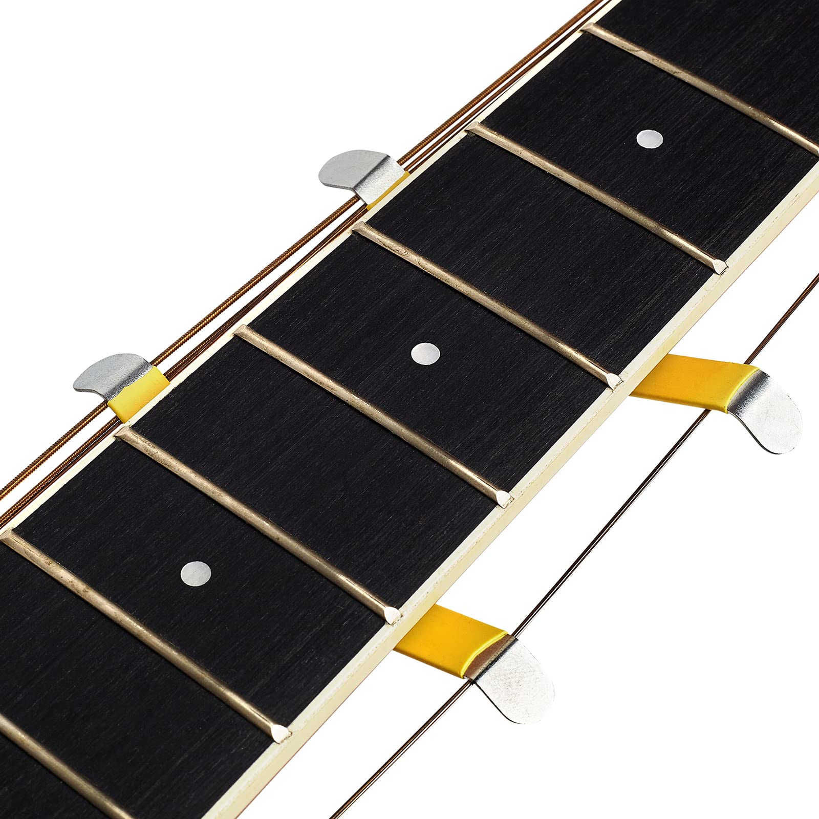 Guitar Luthier Tool Kit Including Fret Crowning File, Fret Leveler Sanding Beam, Fret Rocker, String Spreaders, Fingerboard Guards, and Replacement Sanding Papers for Guitar Bass Fret Leveling Kit