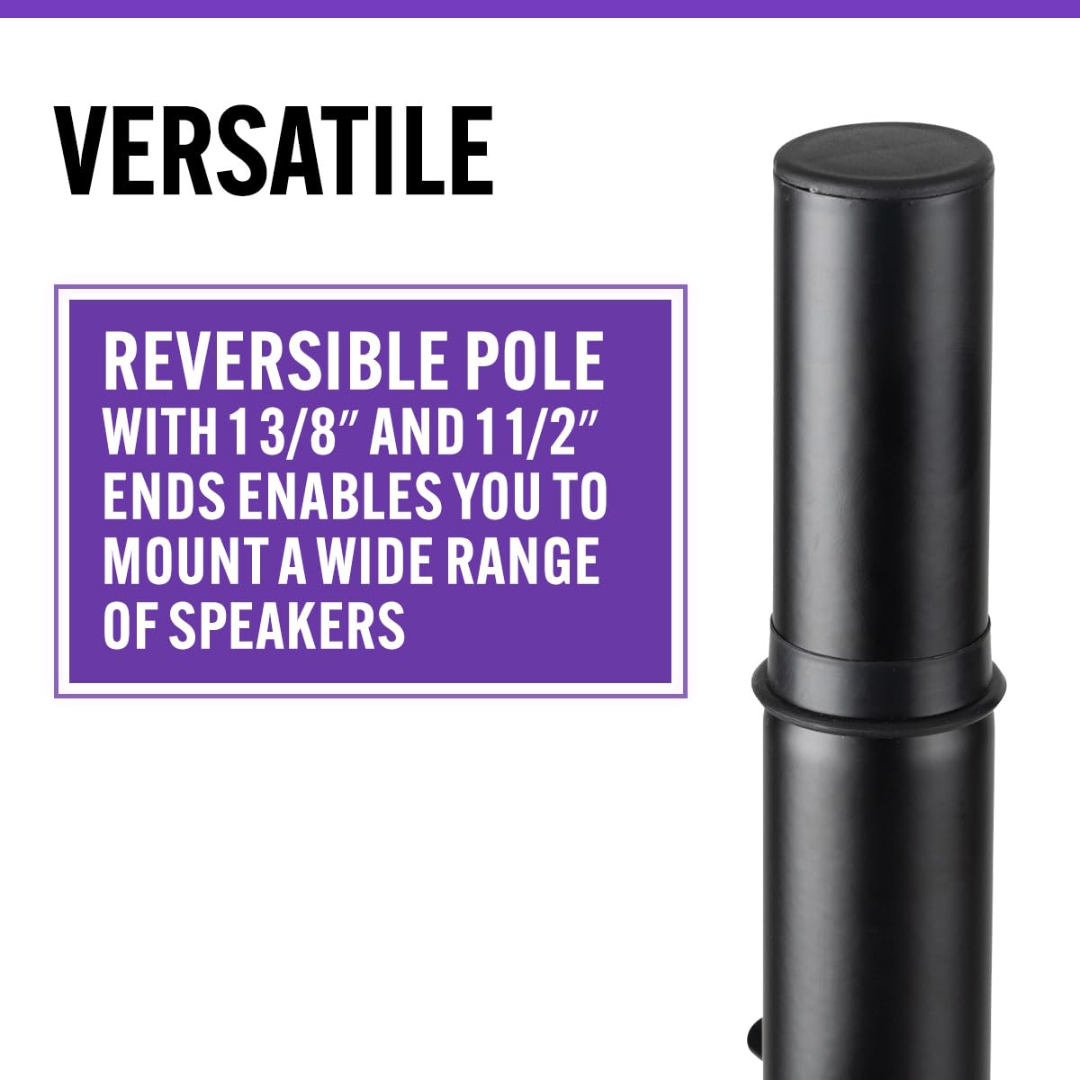 On-Stage SS7761B All-Aluminum Speaker Stand (Folding Portable Tripod Loudspeaker Stand, Nonslip Rubber Feet, Height Adjustable, Locking Pin, Mounts PA Speakers with 1 3/8″ or 1 1/2″ Sockets, Black)