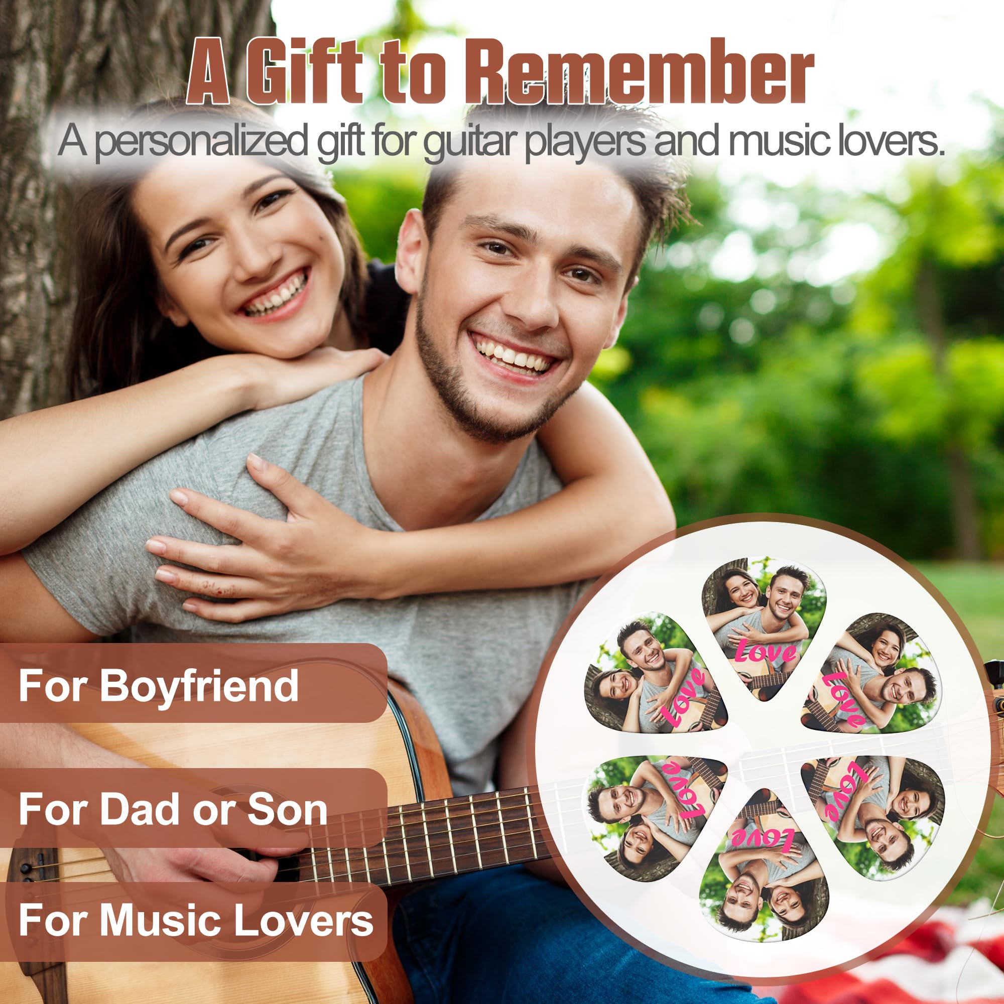 Custom Guitar Picks, Personalized Photo Text Picks, 108 Pack, 3 Thicknesses